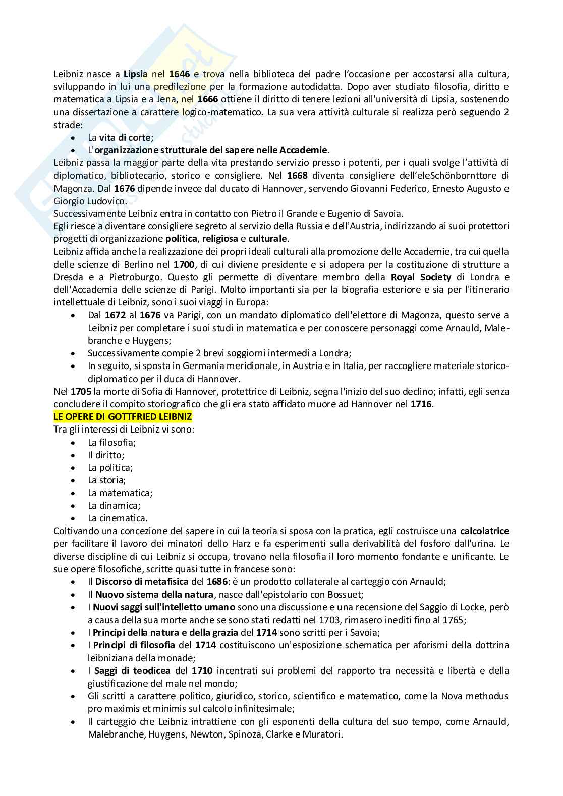Riassunto esame Storia della filosofia, Prof. Coco Emanuele, libro consigliato Storia della filosofia moderna , Mori Pag. 31