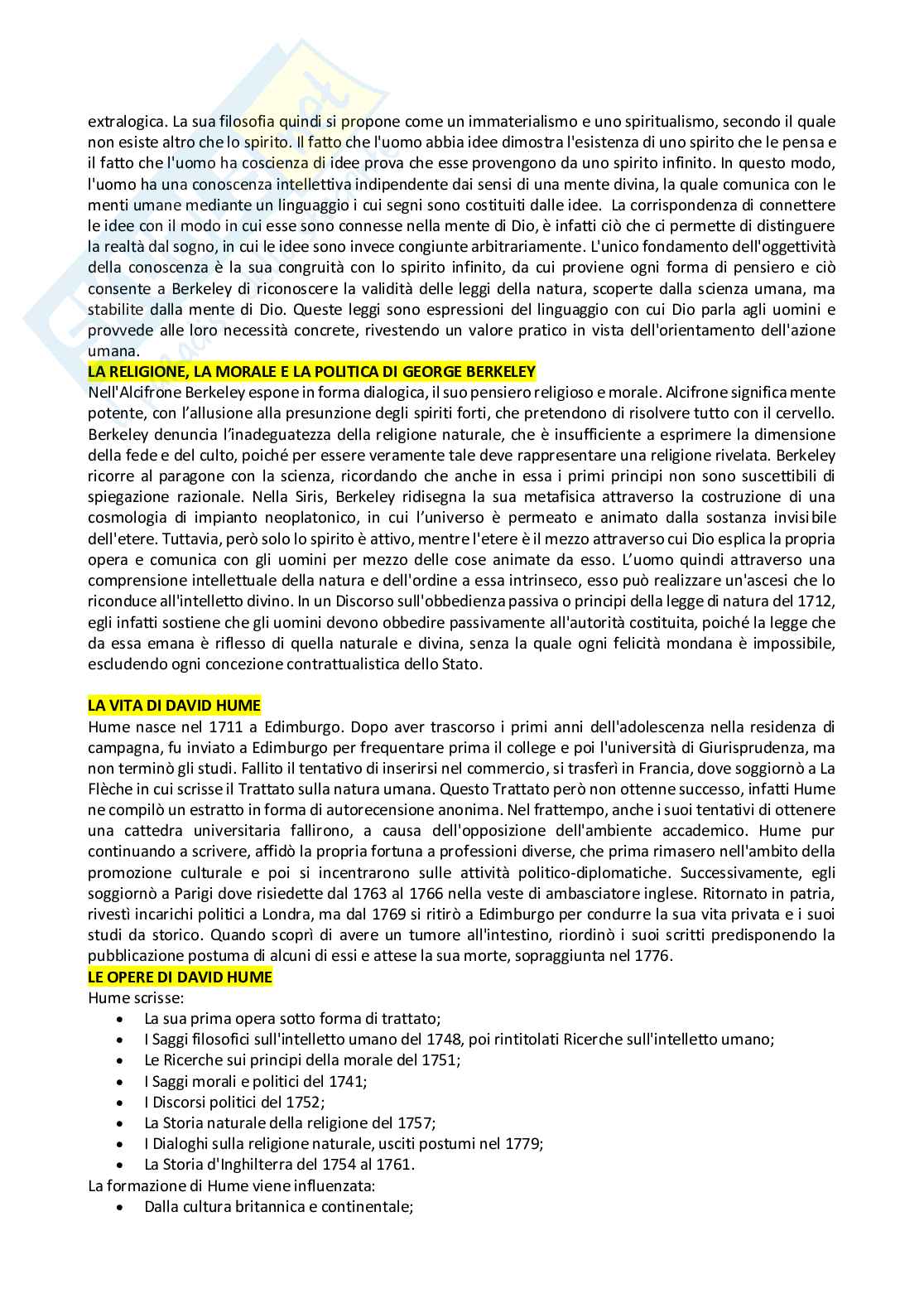 Riassunto esame Storia della filosofia, Prof. Coco Emanuele, libro consigliato Storia della filosofia moderna , Mori Pag. 36