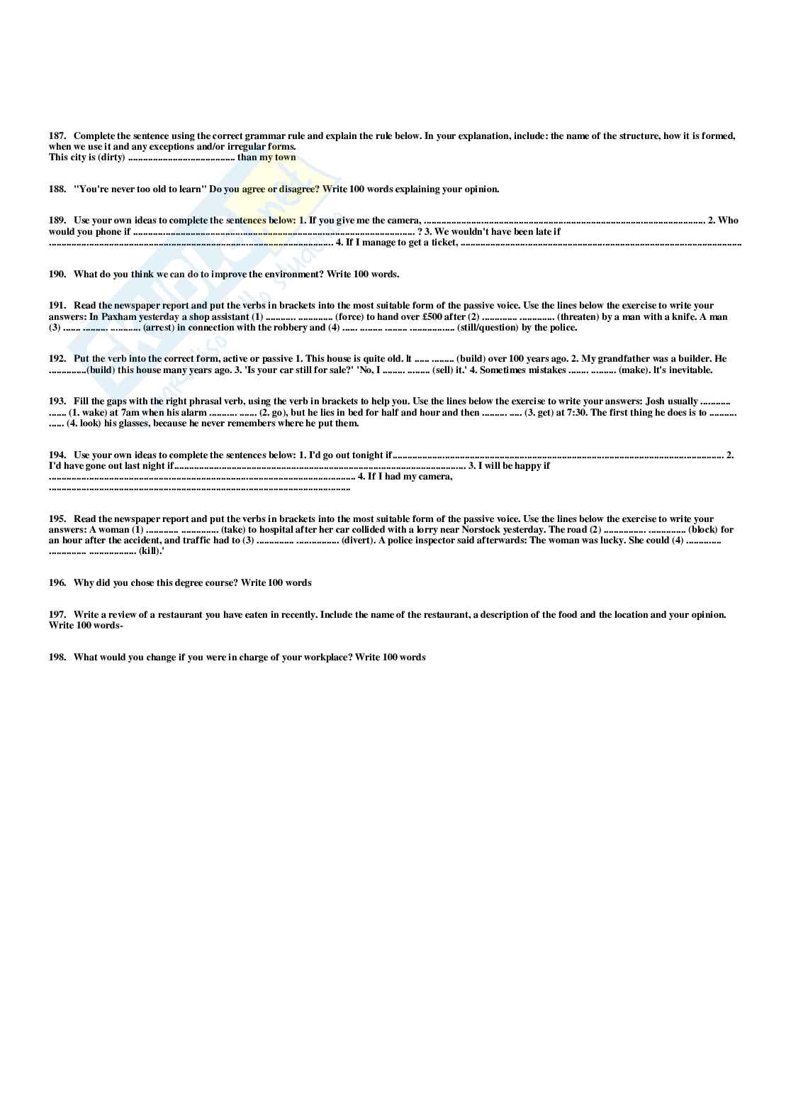 Paniere Lingua inglese - Risposte multiple - aggiornato (2026) Pag. 26