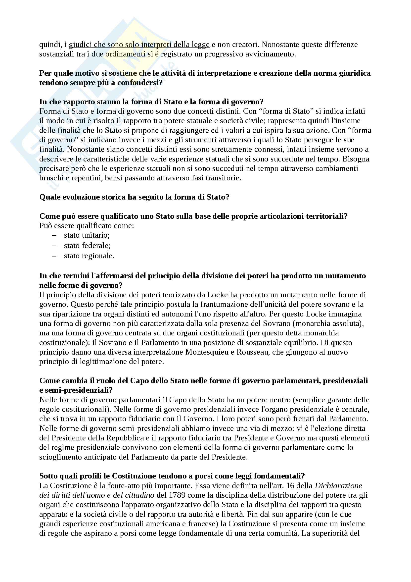 Diritto pubblico - Domande e risposte Pag. 2