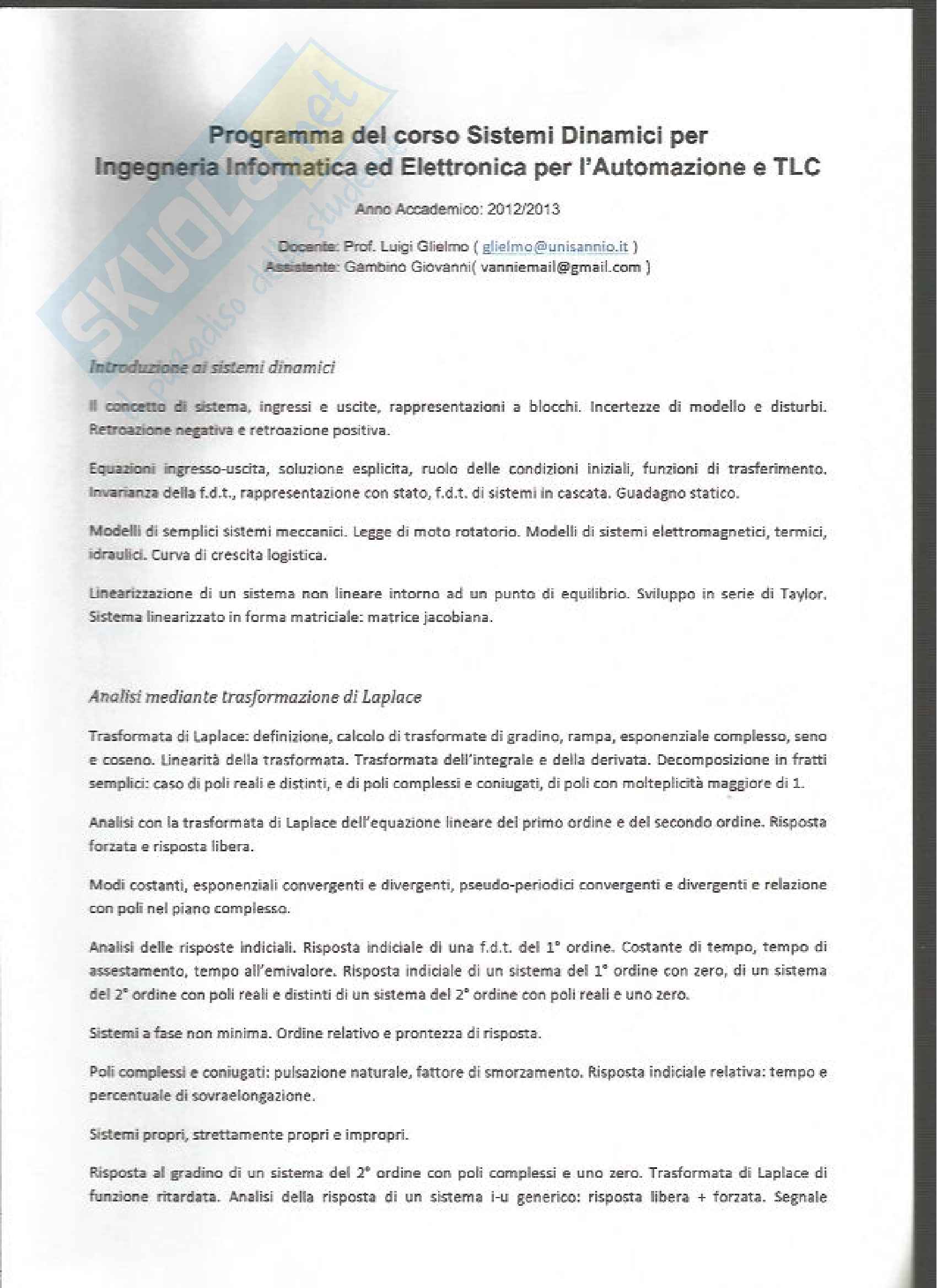 Appunti:Corso di Sistemi dinamici Pag. 1