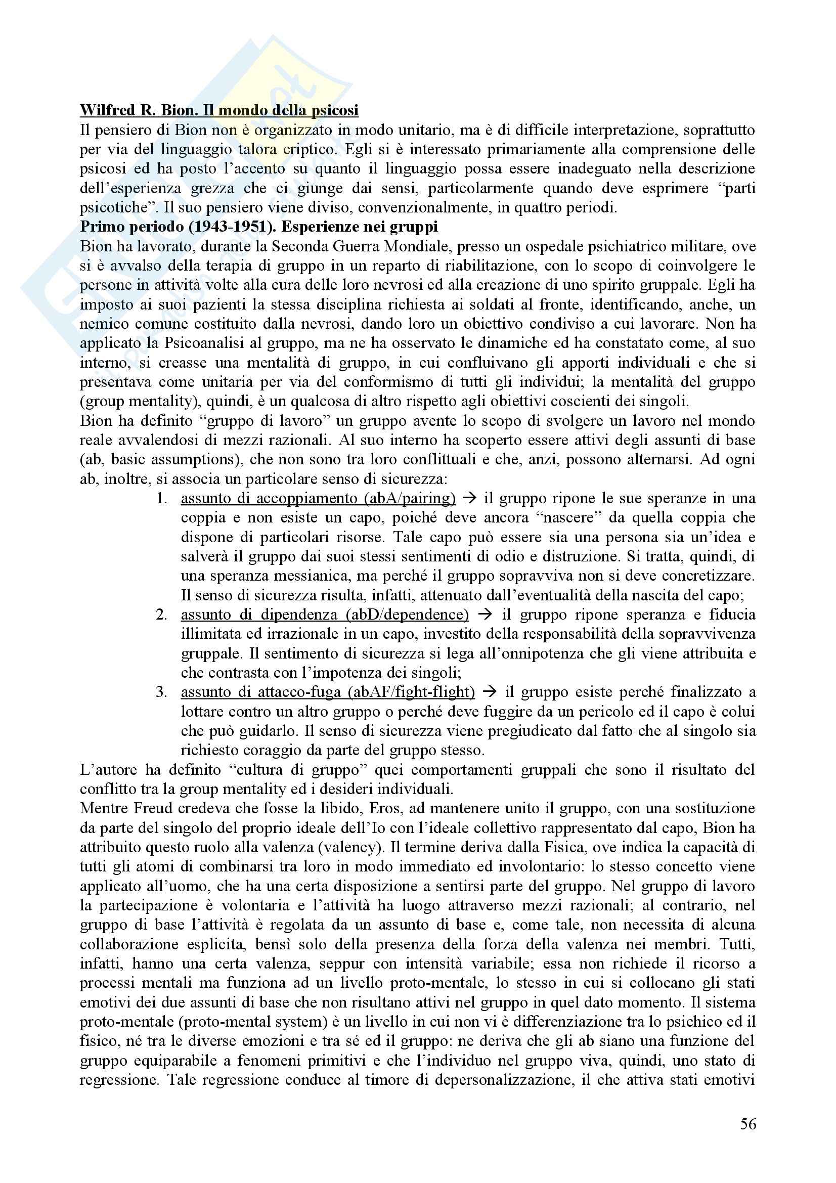 Riassunto esame Psicologia Dinamica, prof. Nespoli, libro consigliato Modelli Evolutivi in Psicologia Dinamica I, Quaglia, Longobardi Pag. 56
