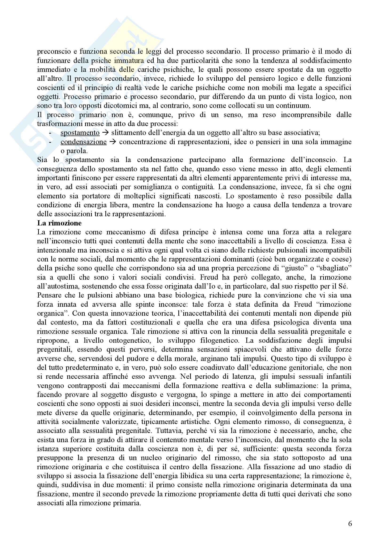 Riassunto esame Psicologia Dinamica, prof. Nespoli, libro consigliato Modelli Evolutivi in Psicologia Dinamica I, Quaglia, Longobardi Pag. 6