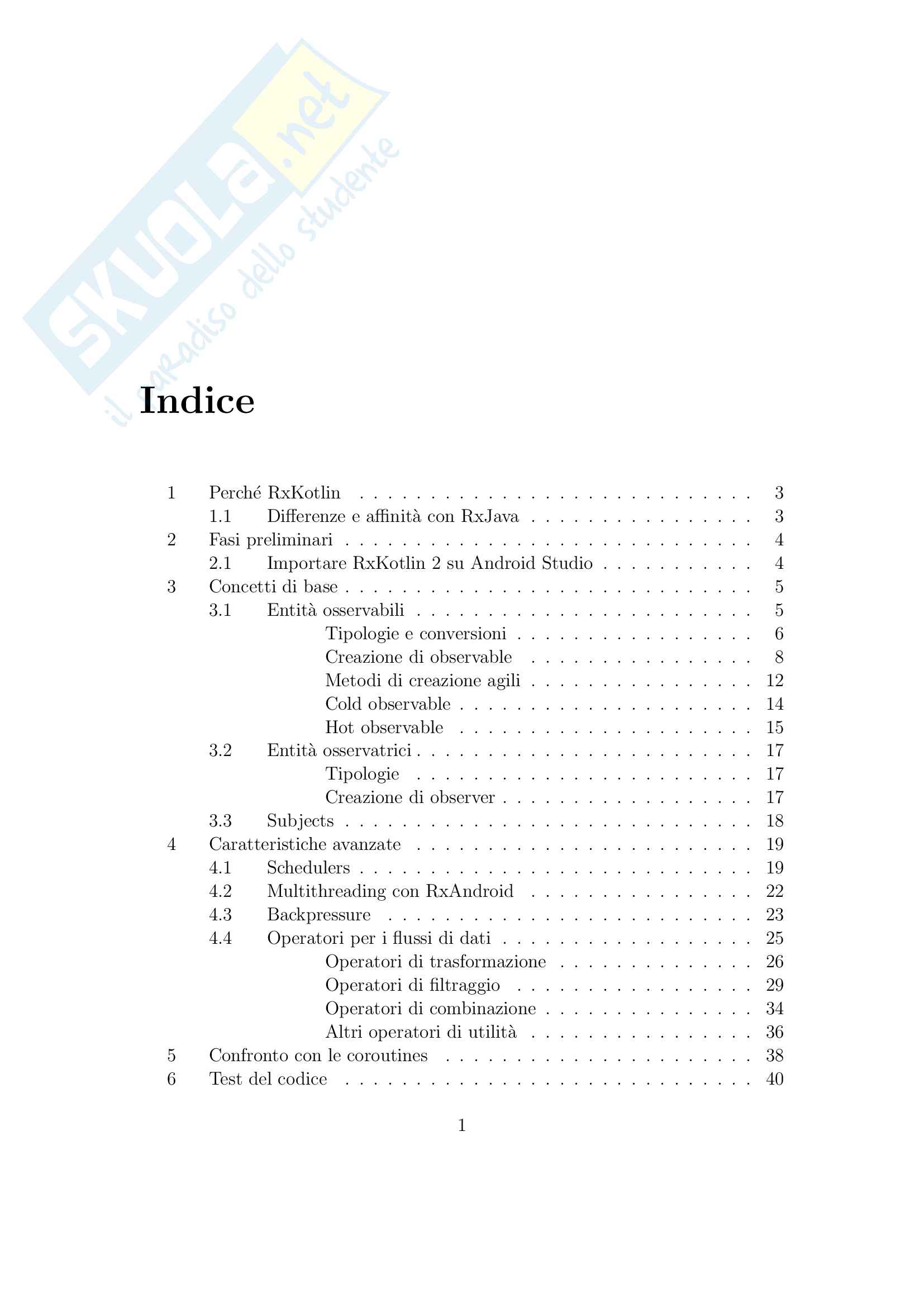 RxKotlin su Android - Appunti dettagliati con esempi di codice (41 pagine) Pag. 1