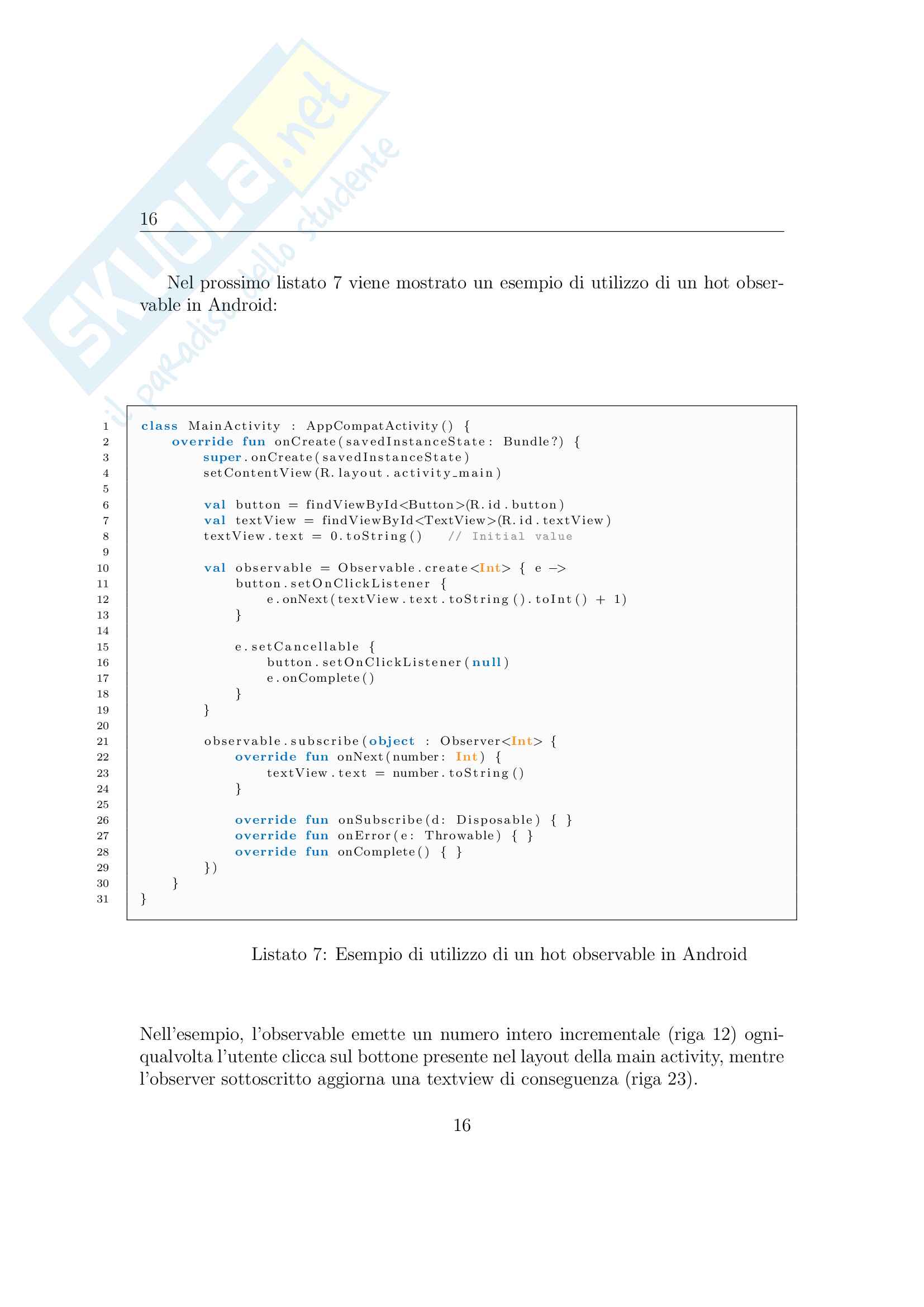 RxKotlin su Android - Appunti dettagliati con esempi di codice (41 pagine) Pag. 16