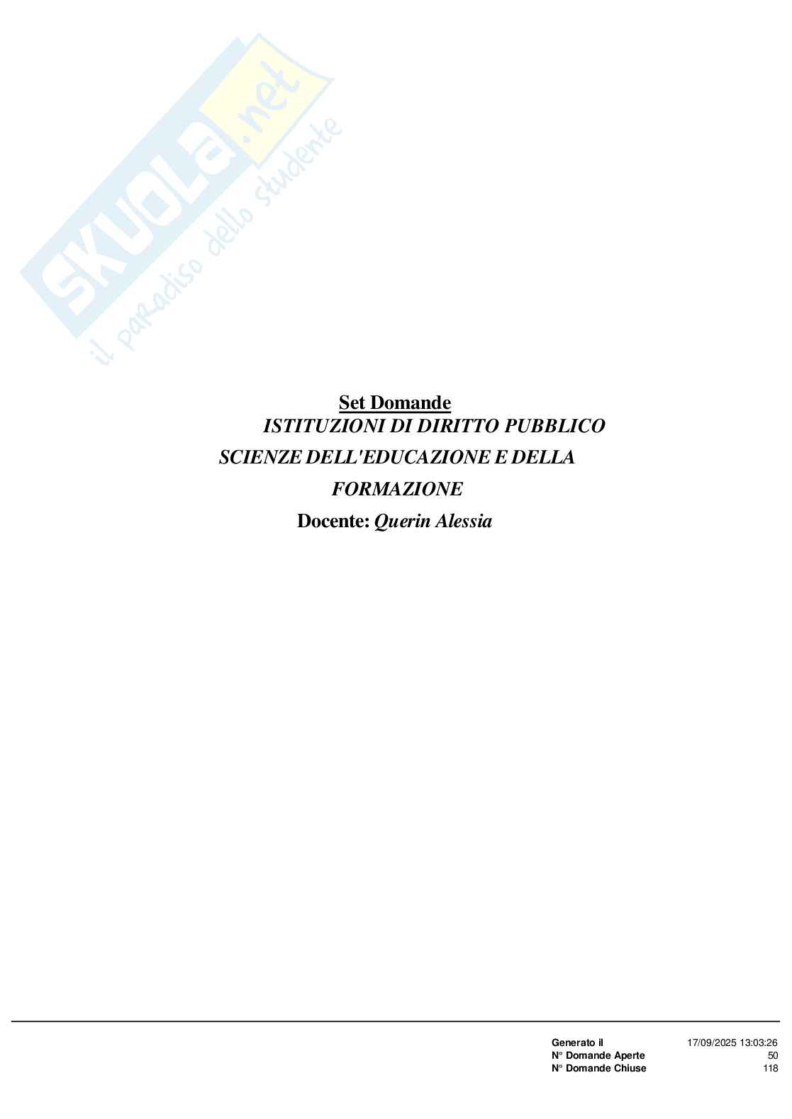 Paniere Istituzione di diritto pubblico Pag. 1