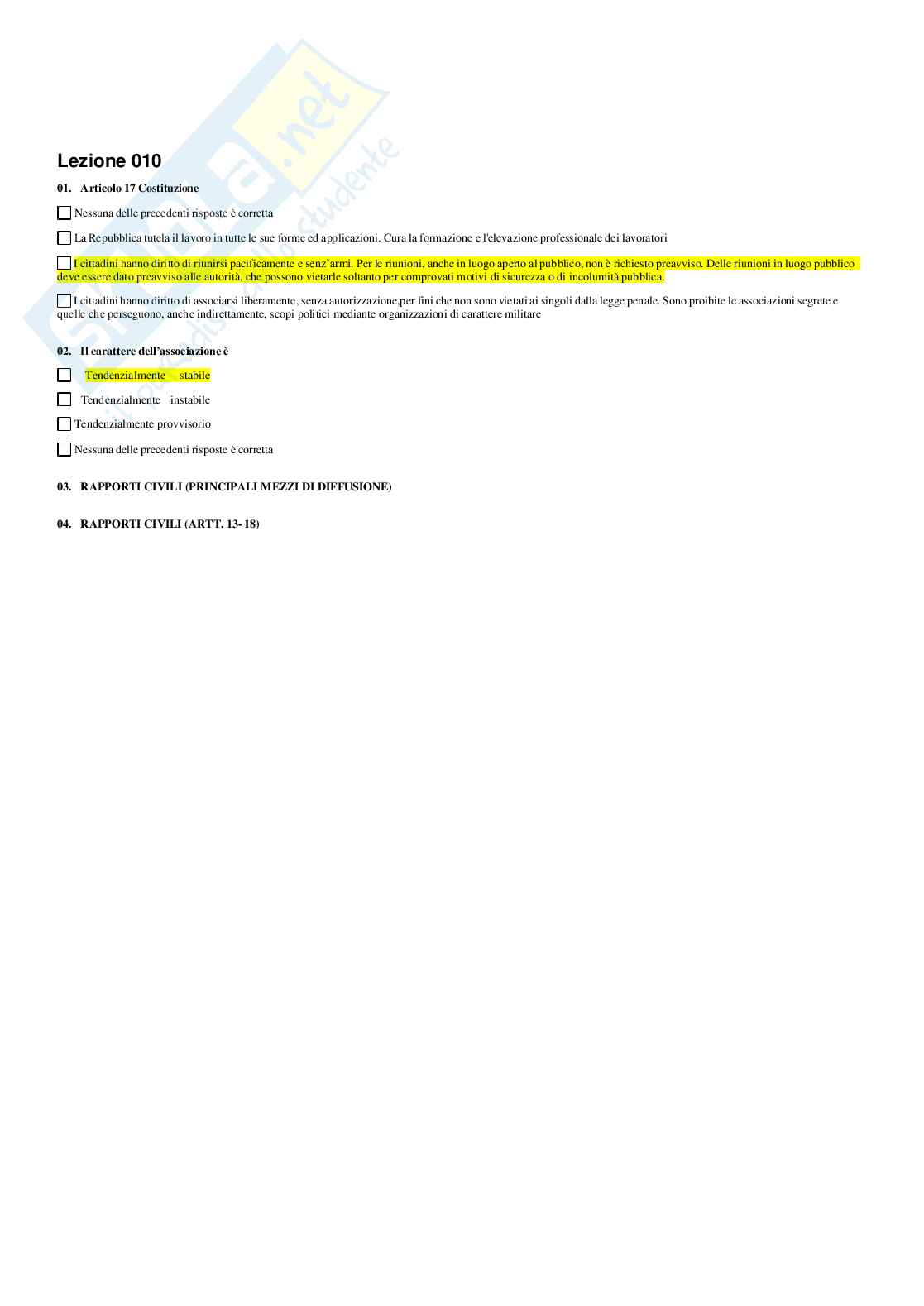 Paniere Istituzione di diritto pubblico Pag. 11