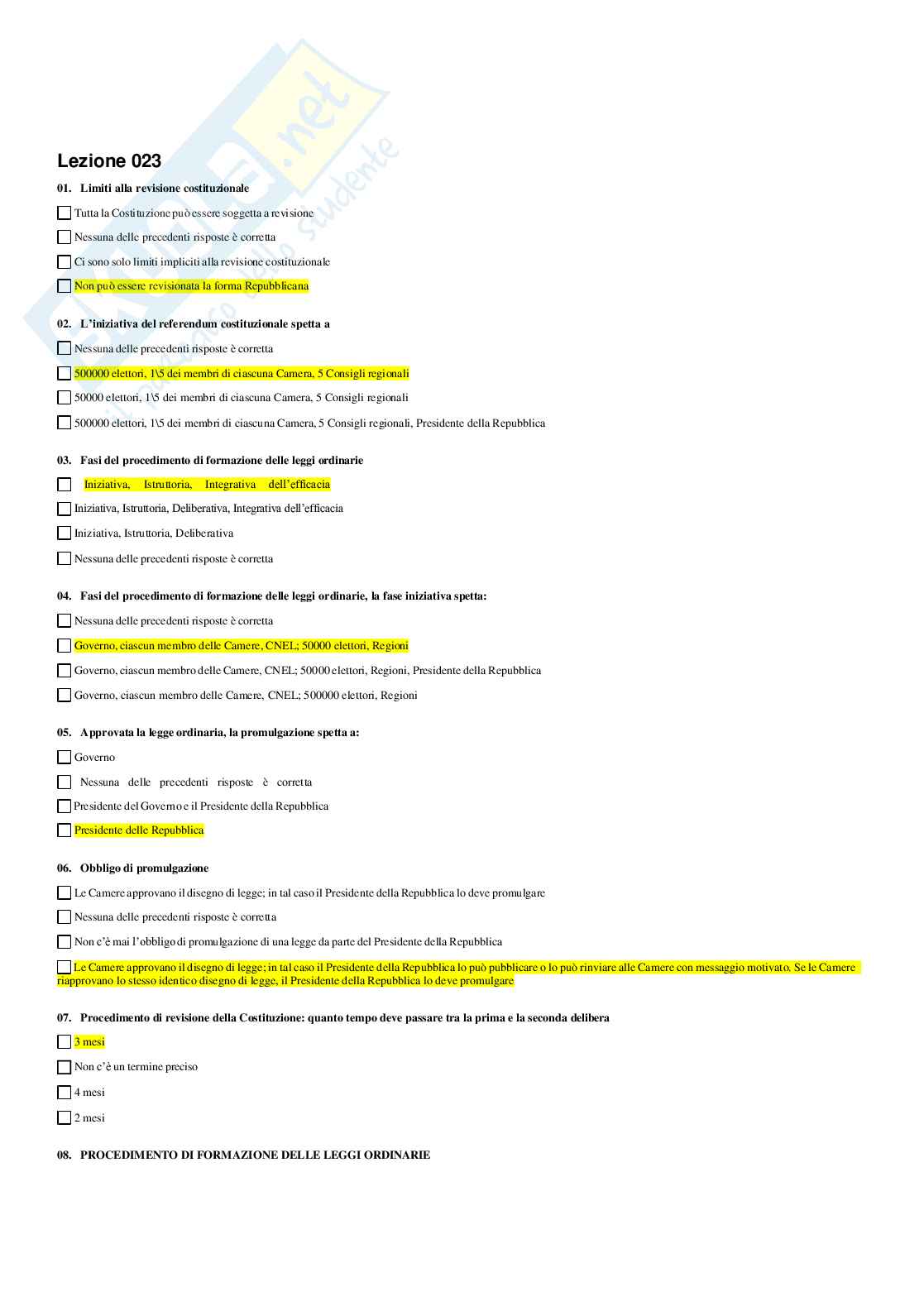 Paniere Istituzione di diritto pubblico Pag. 21