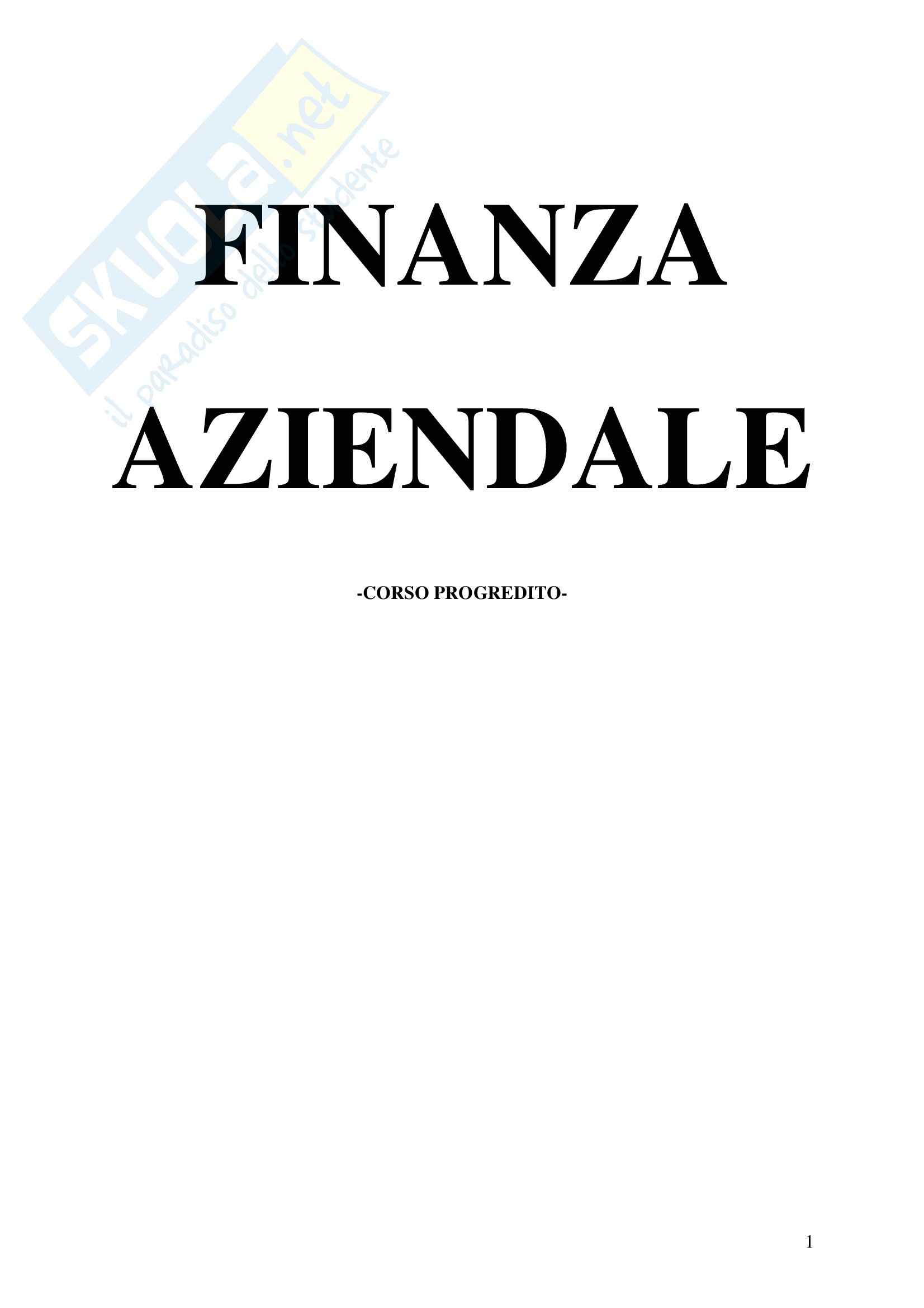 Finanza Aziendale - Appunti Pag. 1