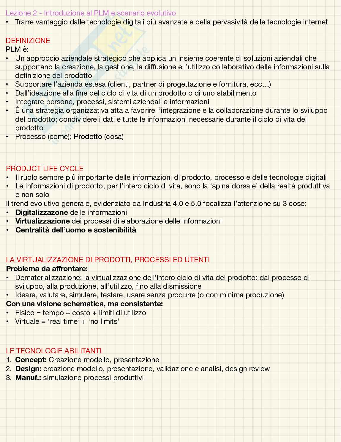 Teoria Metodi e strumenti per il ciclo di vita del prodotto Pag. 2