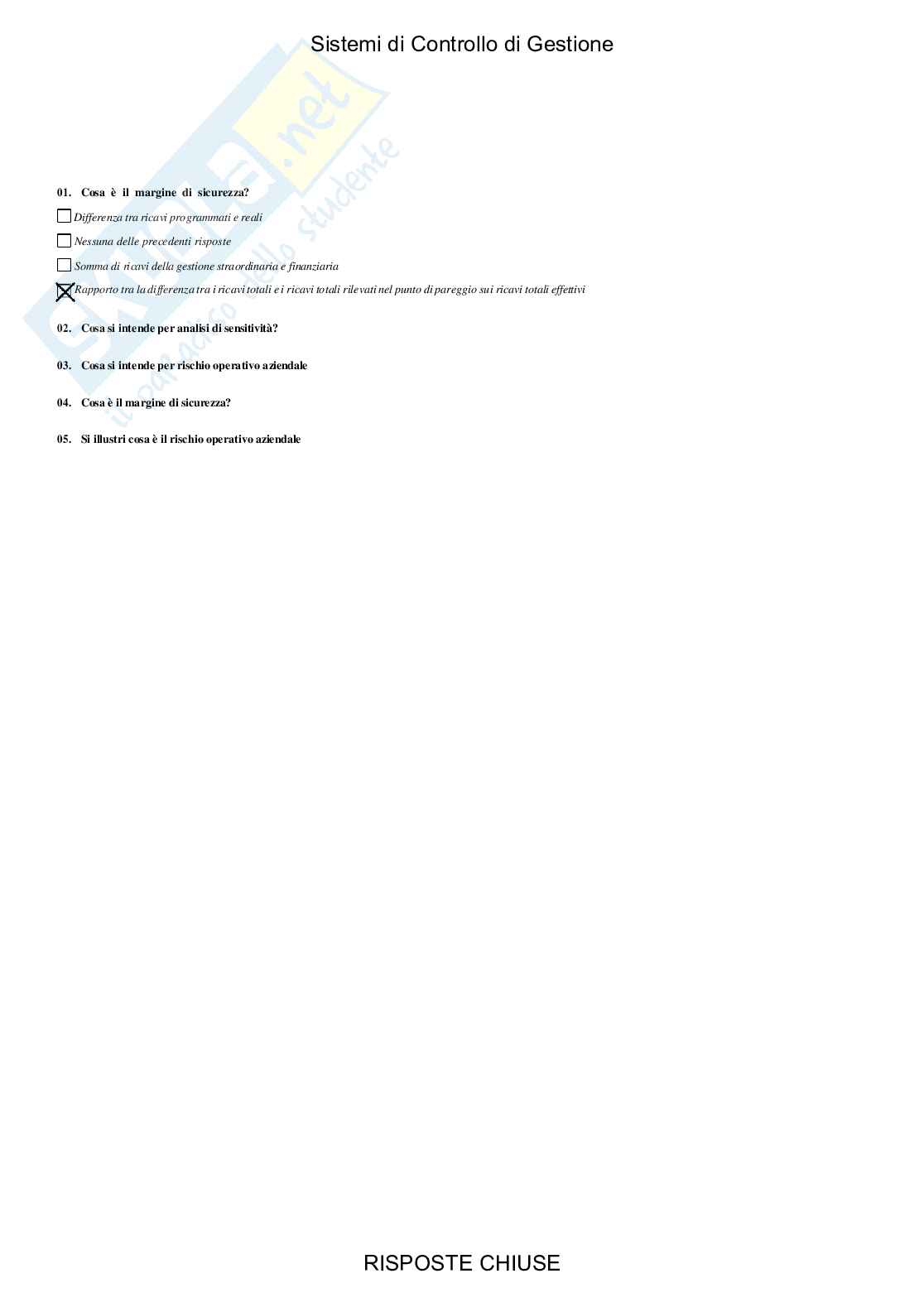 Sistemi di controllo di gestione - Paniere compilato Pag. 26