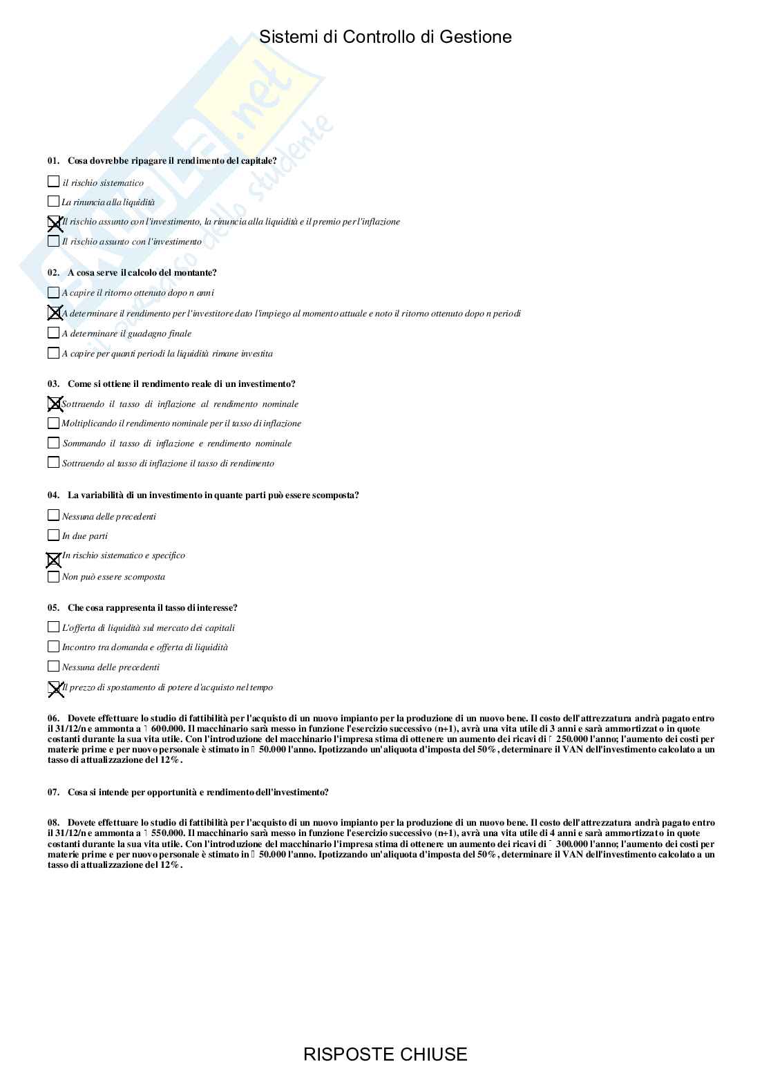 Sistemi di controllo di gestione - Paniere compilato Pag. 56