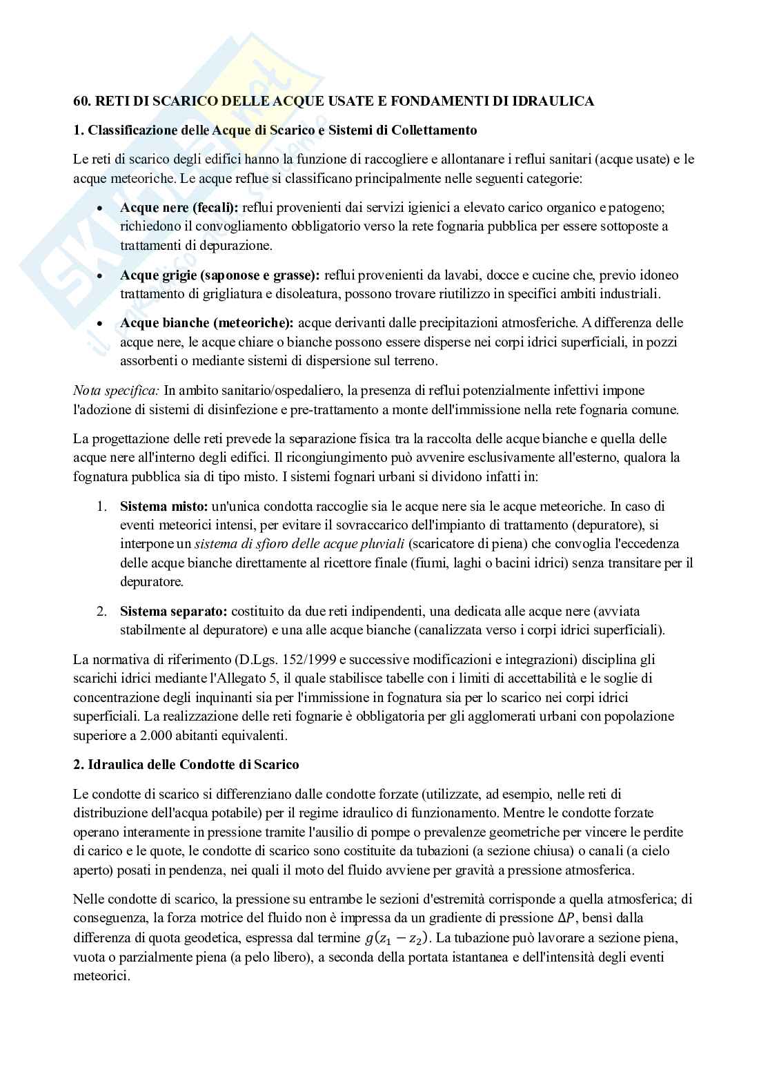 Appunti Rete di scarico impianti ospedalieri 2  Pag. 1