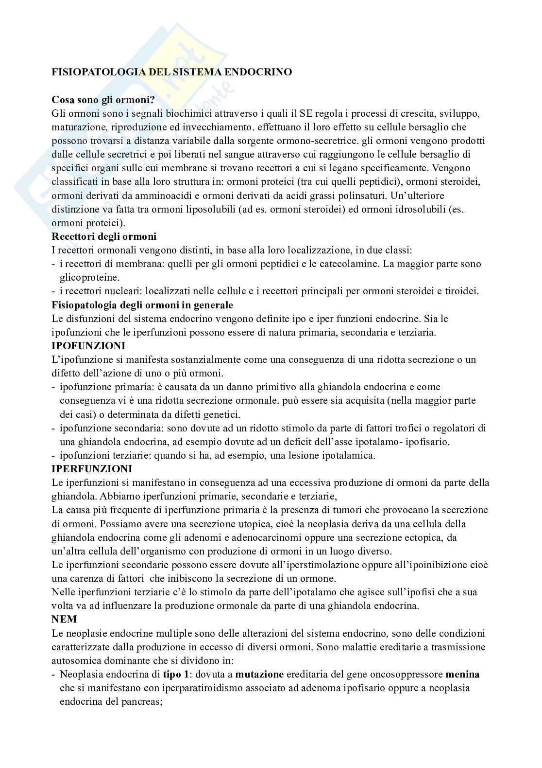 Appunti di Fisiopatologia  Pag. 1