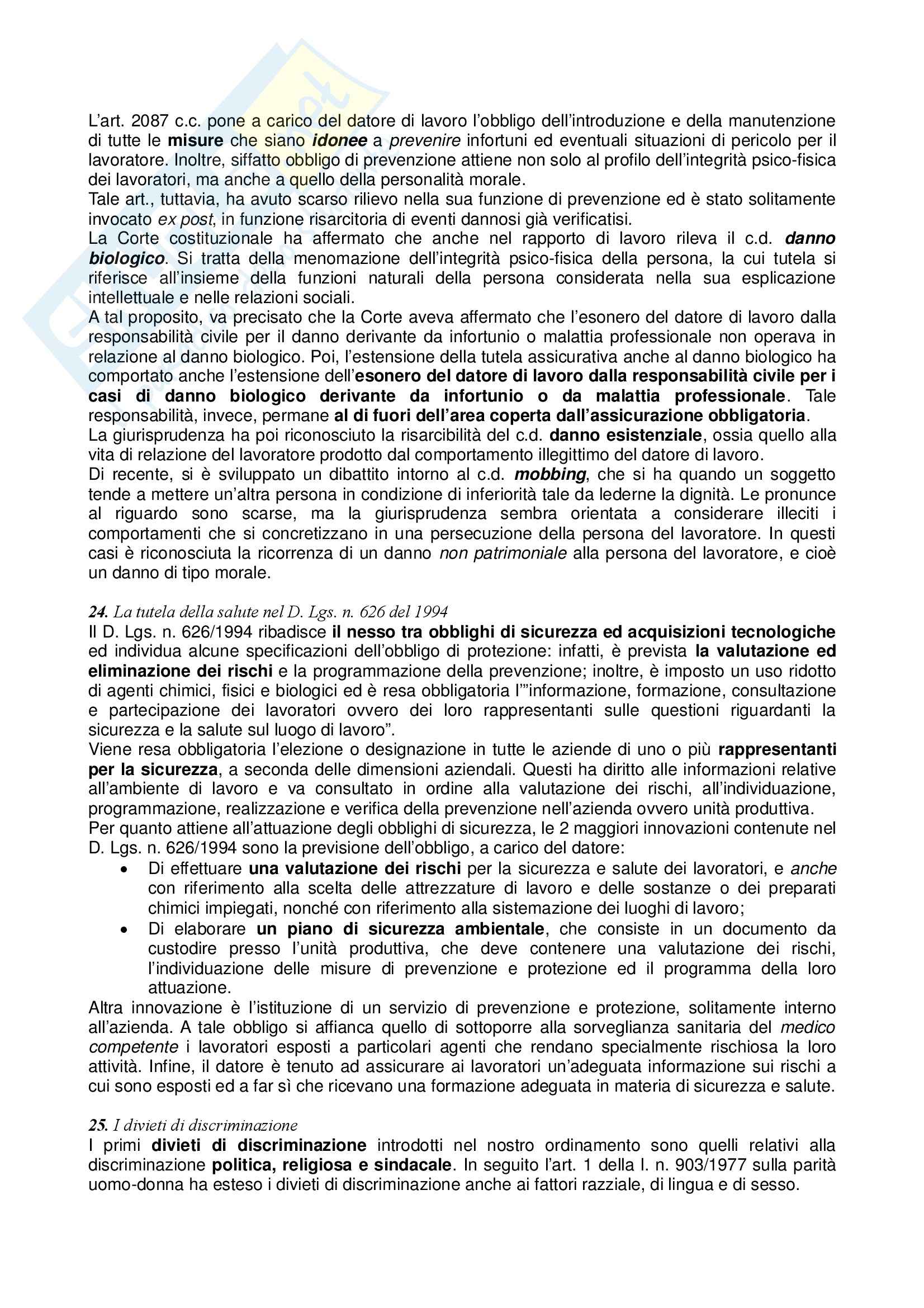 Riassunto esame Diritto del Lavoro, prof. Zoli, libro consigliato Diritto del Lavoro, Ghera Pag. 16