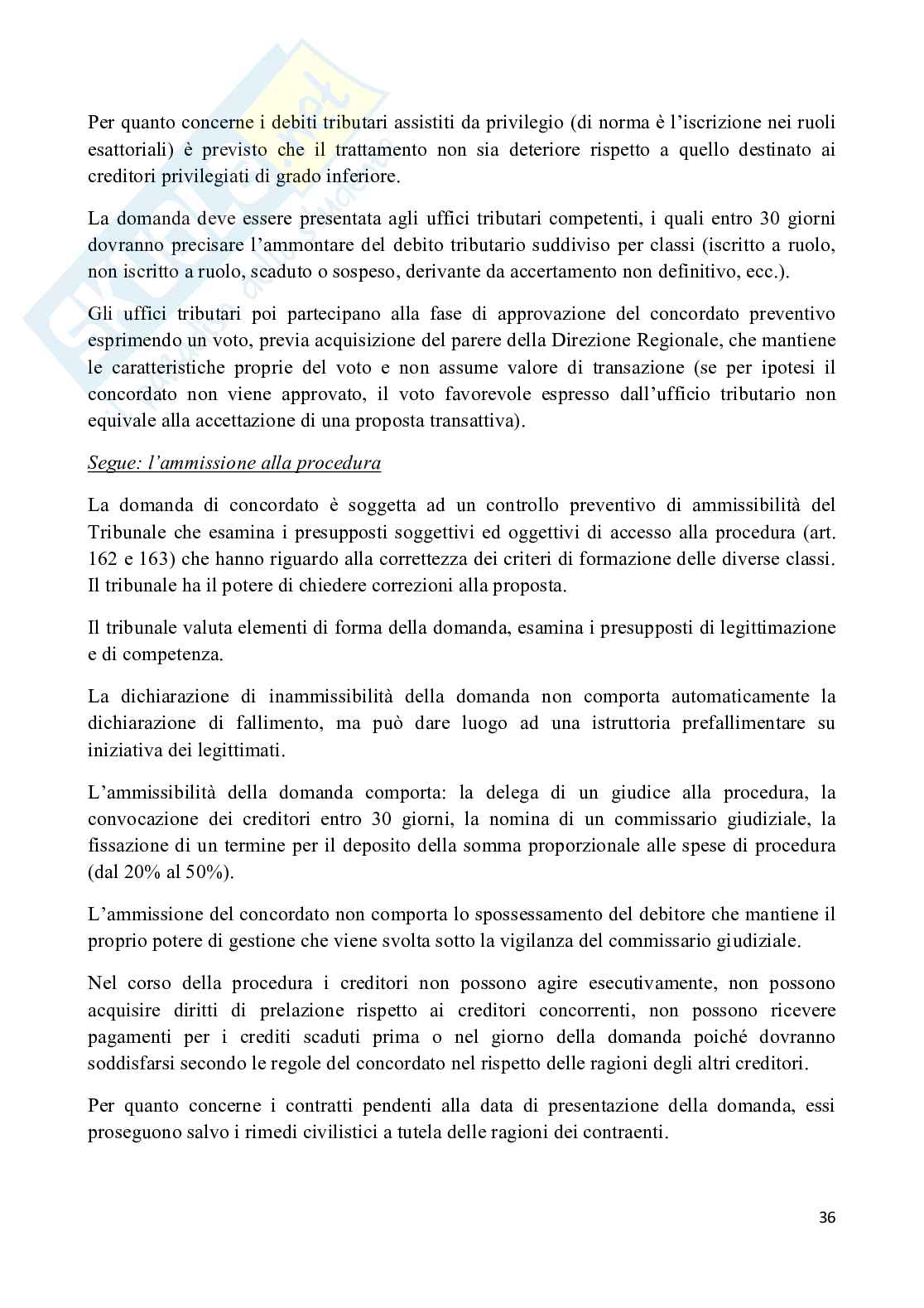 Riassunto esame Diritto fallimentare, prof. Summa, libro consigliato Manuale di diritto fallimentare, Giuffre Pag. 36