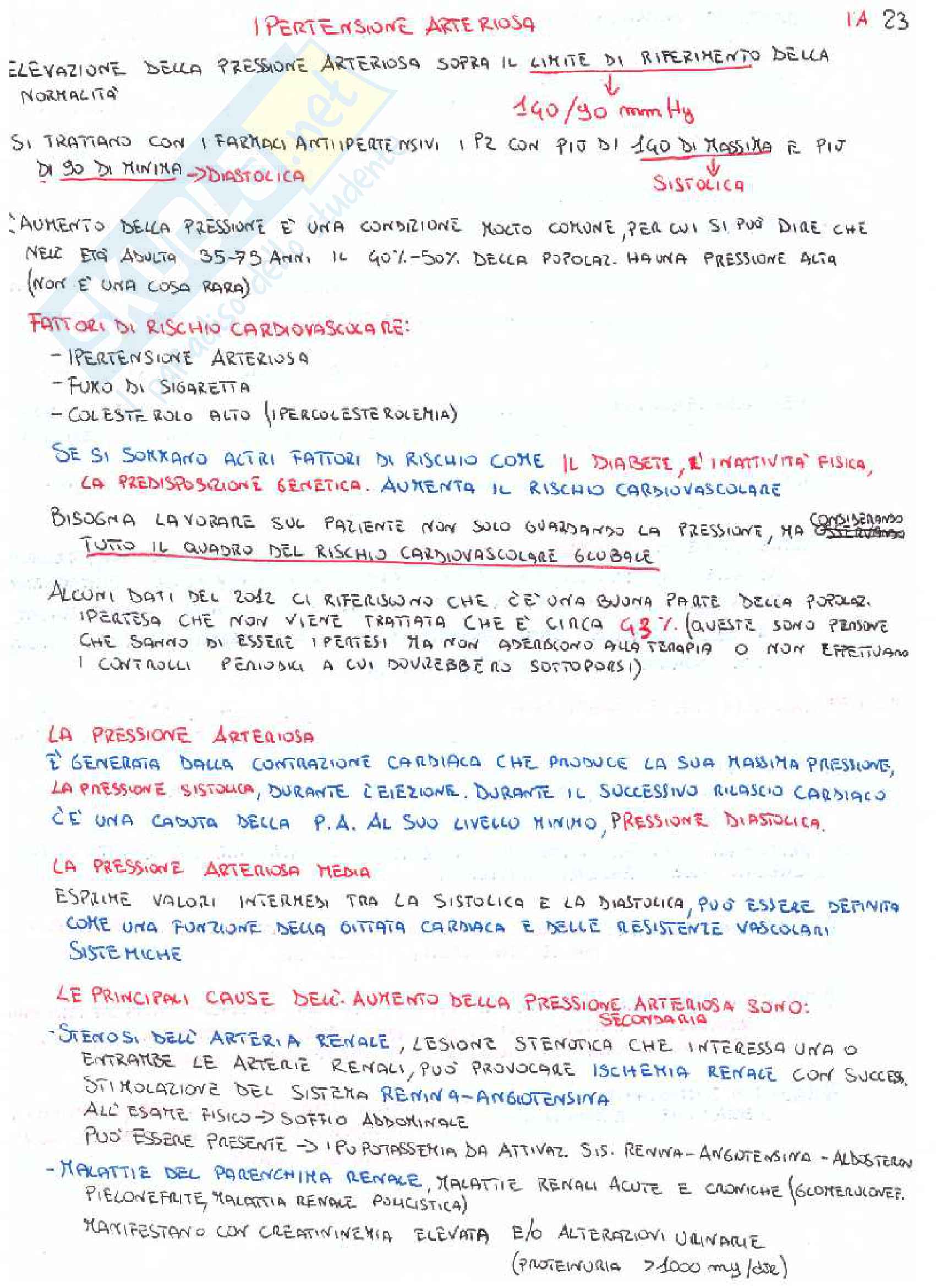 Medicina interna ipertensione arteriosa Pag. 1