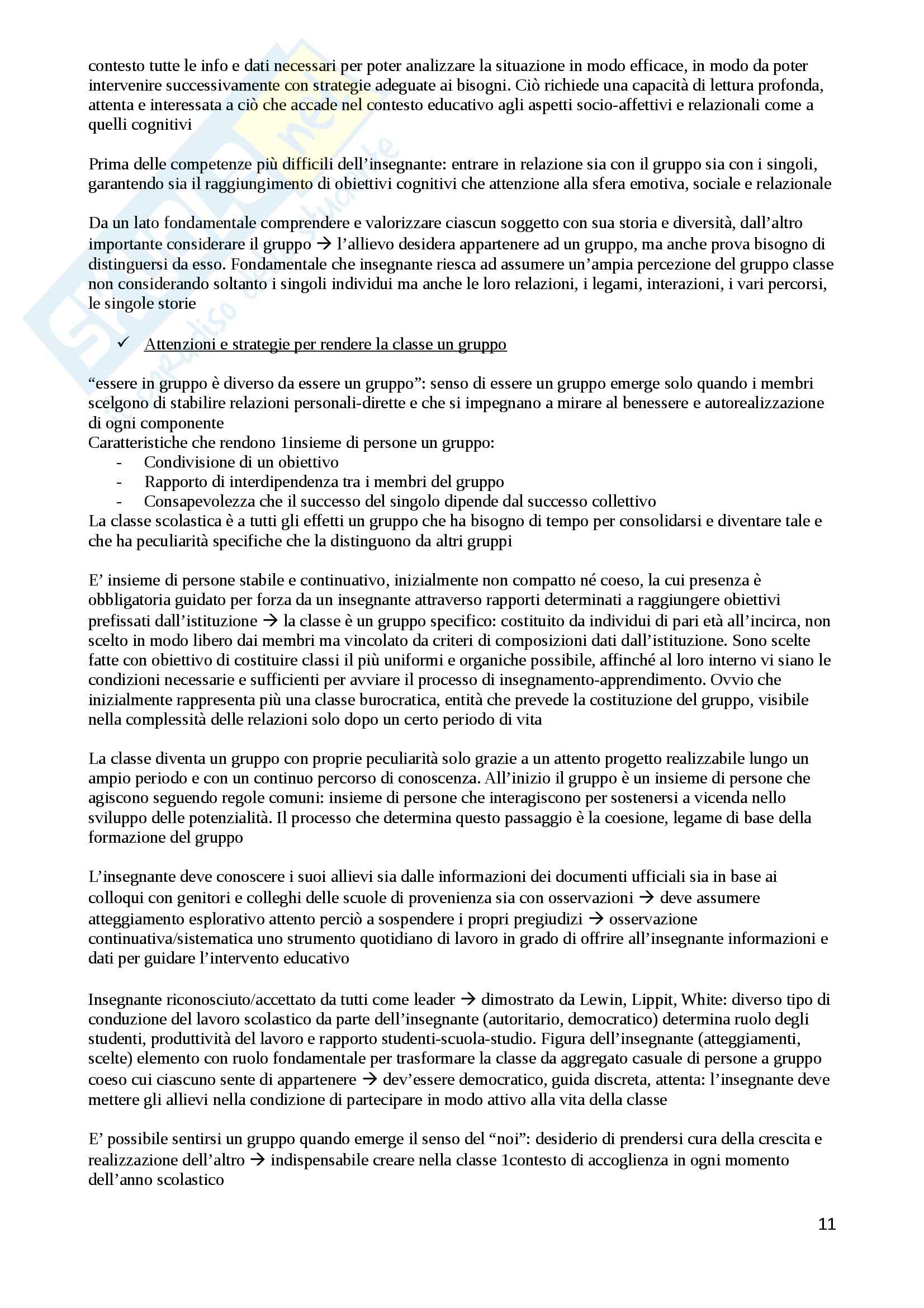 Riassunto esame Pedagogia generale, prof. Tramma, libro consigliato Il lavoro educativo di Kanizsa Pag. 11