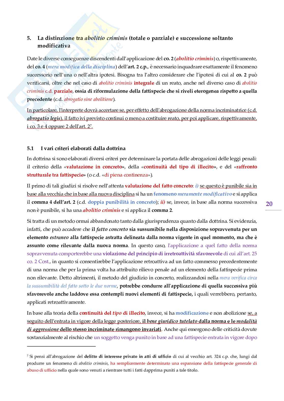 Riassunto esame Diritto Penale I, Prof. Mezzetti Enrico, libro consigliato Diritto Penale. Dottrina, casi e materiali, Enrico Mezzetti Pag. 21