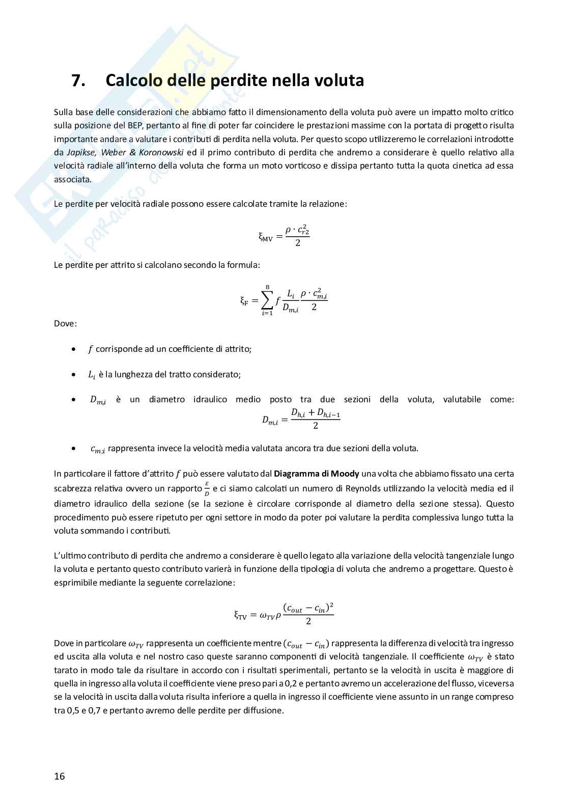 Dimensionamento pompa centrifuga Pag. 16