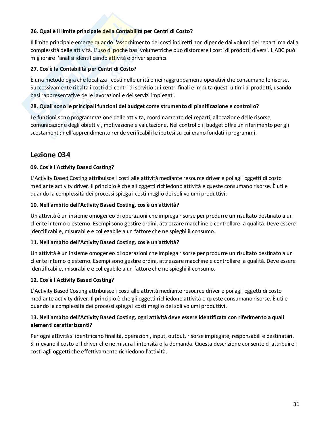 Risposte aperte Programmazione e controllo, 2026 Pag. 31