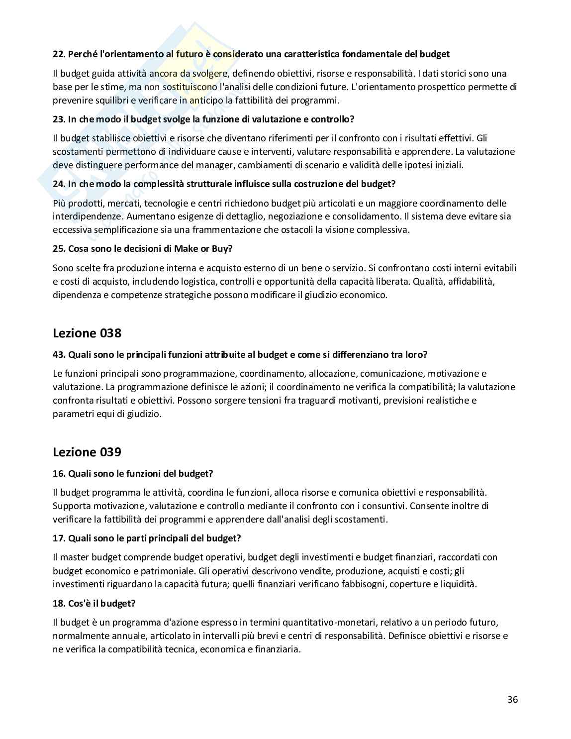 Risposte aperte Programmazione e controllo, 2026 Pag. 36