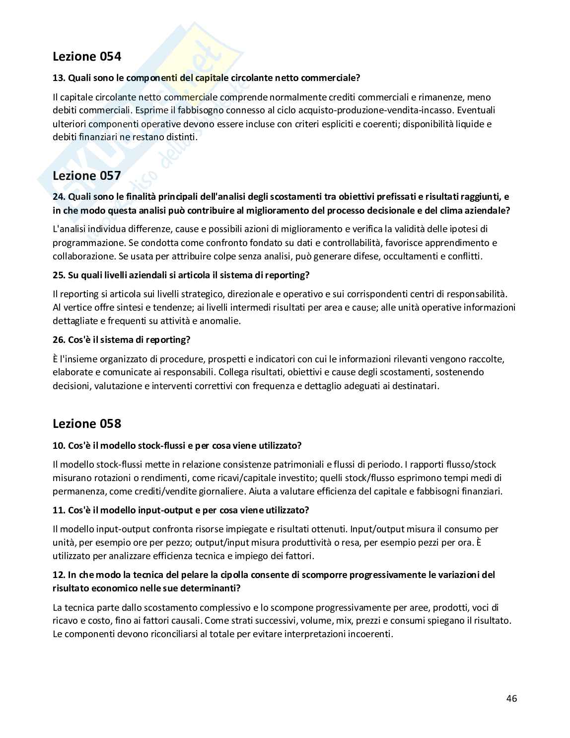 Risposte aperte Programmazione e controllo, 2026 Pag. 46