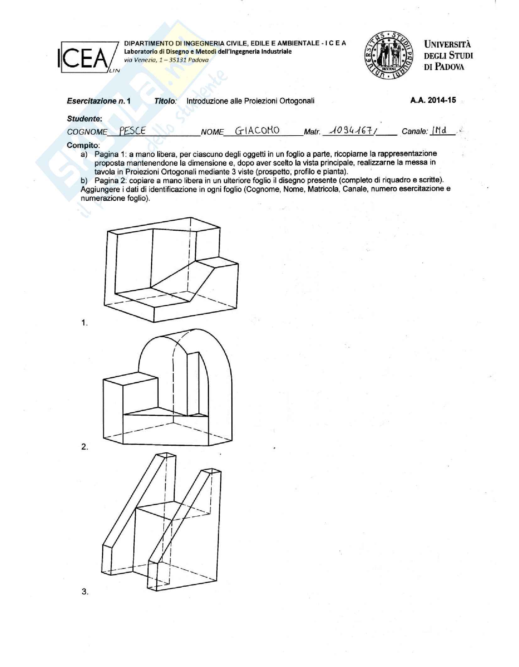Esercitazioni Disegno Tecnico, prof. Concheri Pag. 1