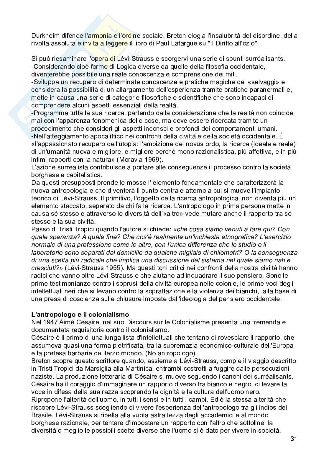 Riassunto esame Antropologia culturale, Prof. Ciccodicola Floriana, libro consigliato Introduzione all'antropologia culturale, Palmeri Pag. 31