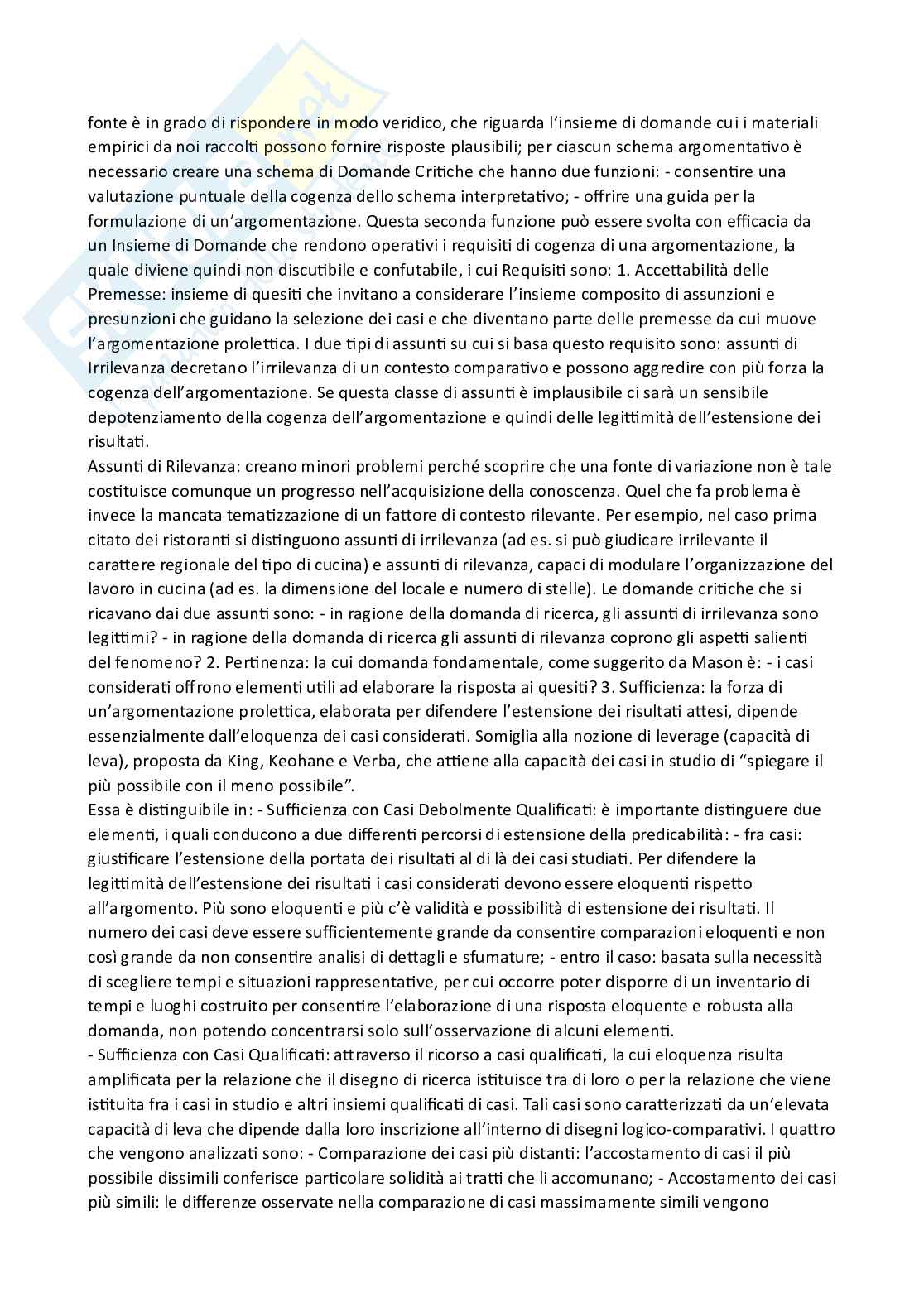 Riassunto esame Metodologia della ricerca sociale, Prof. Lumino Rosaria, libro consigliato La ricerca qualitativa, Mario Cardano Pag. 6