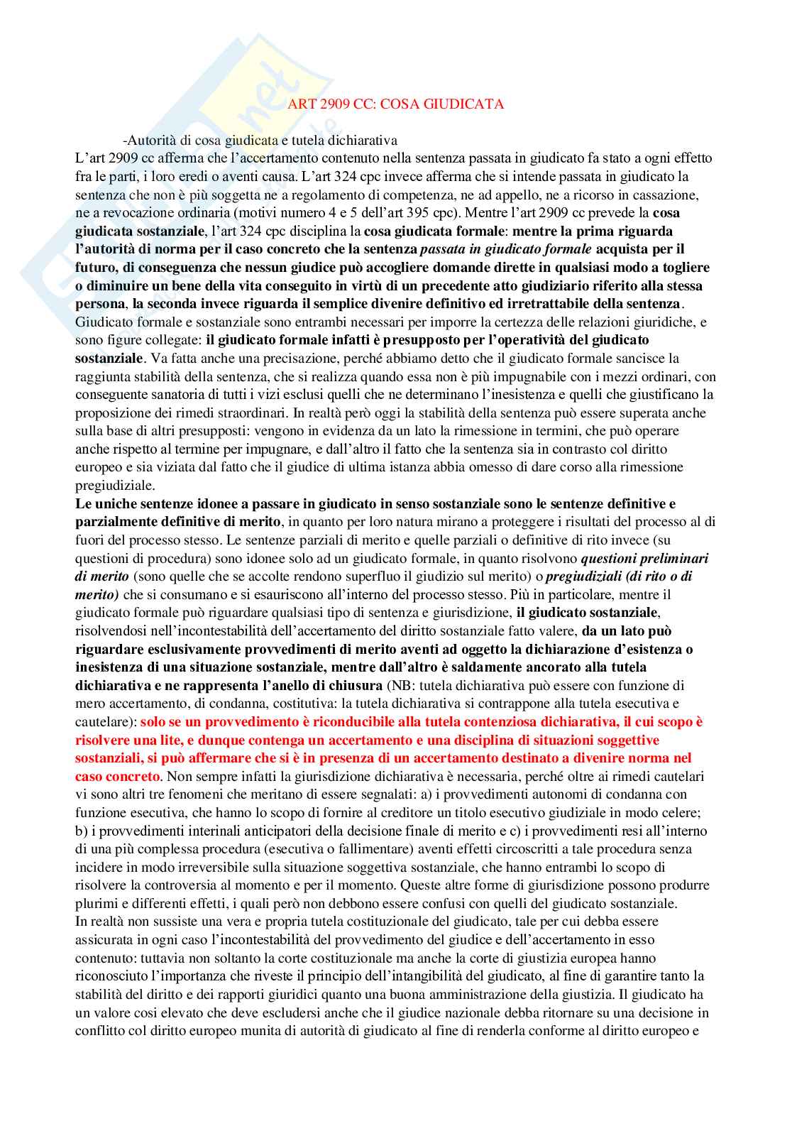 Riassunto esame Diritto processuale civile progredito, prof. Villata, libro consigliato Materiali sulla cosa giudicata, Villata e Corso di diritto processuale civile (solo capitolo sul rito del lavoro), Mandrioli Pag. 1