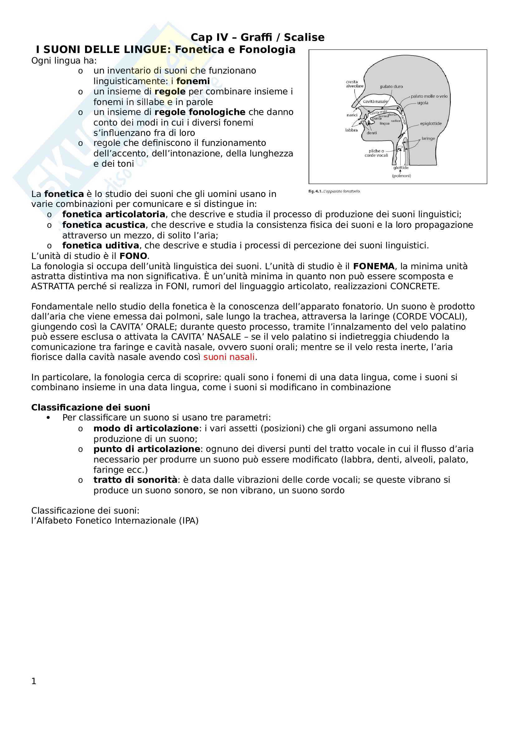 Fonetica e Fonologia Pag. 1
