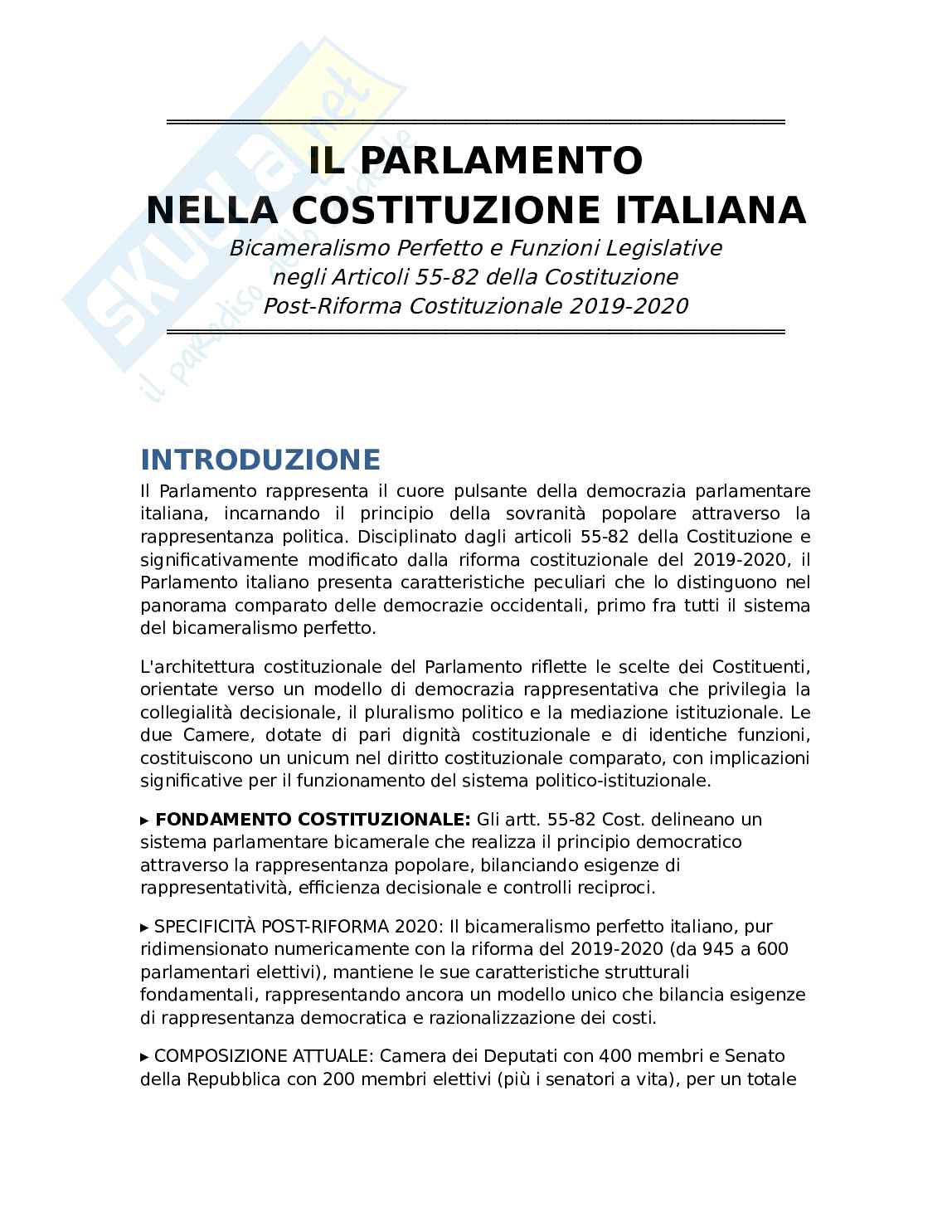 Parlamento e il suo funzionamento Pag. 1