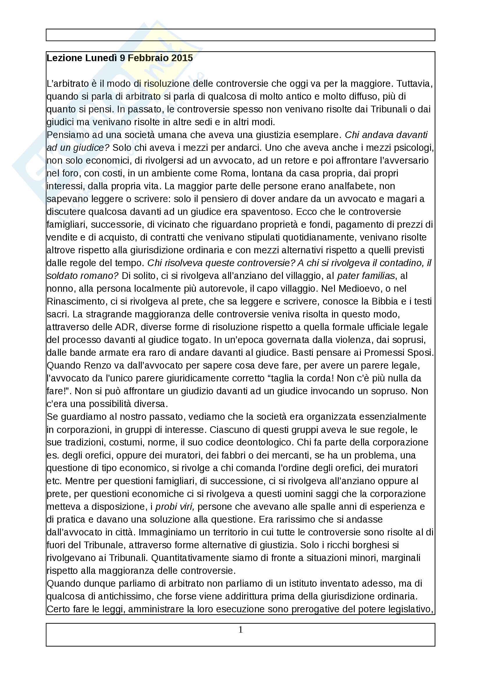 Diritto dell'Arbitrato Pag. 1