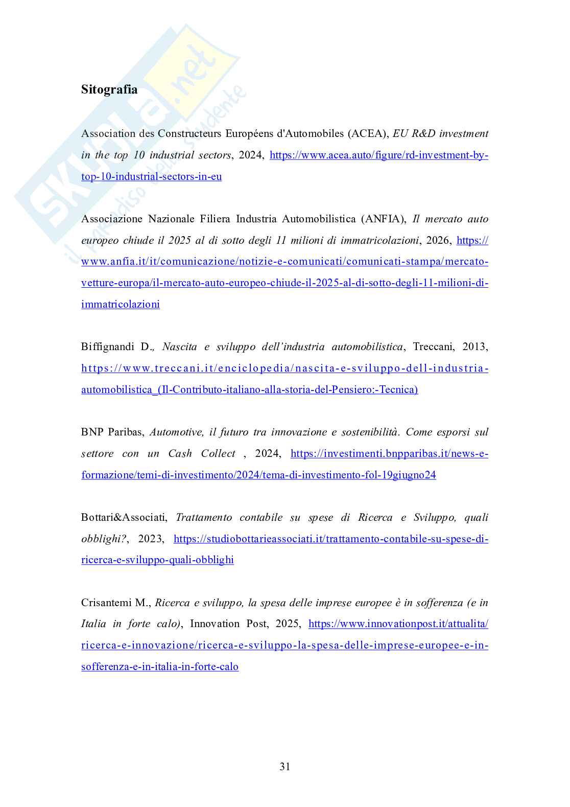 Tesi Economia aziendale - Costi di R&S nell'automotive: il caso Stellantis Pag. 31