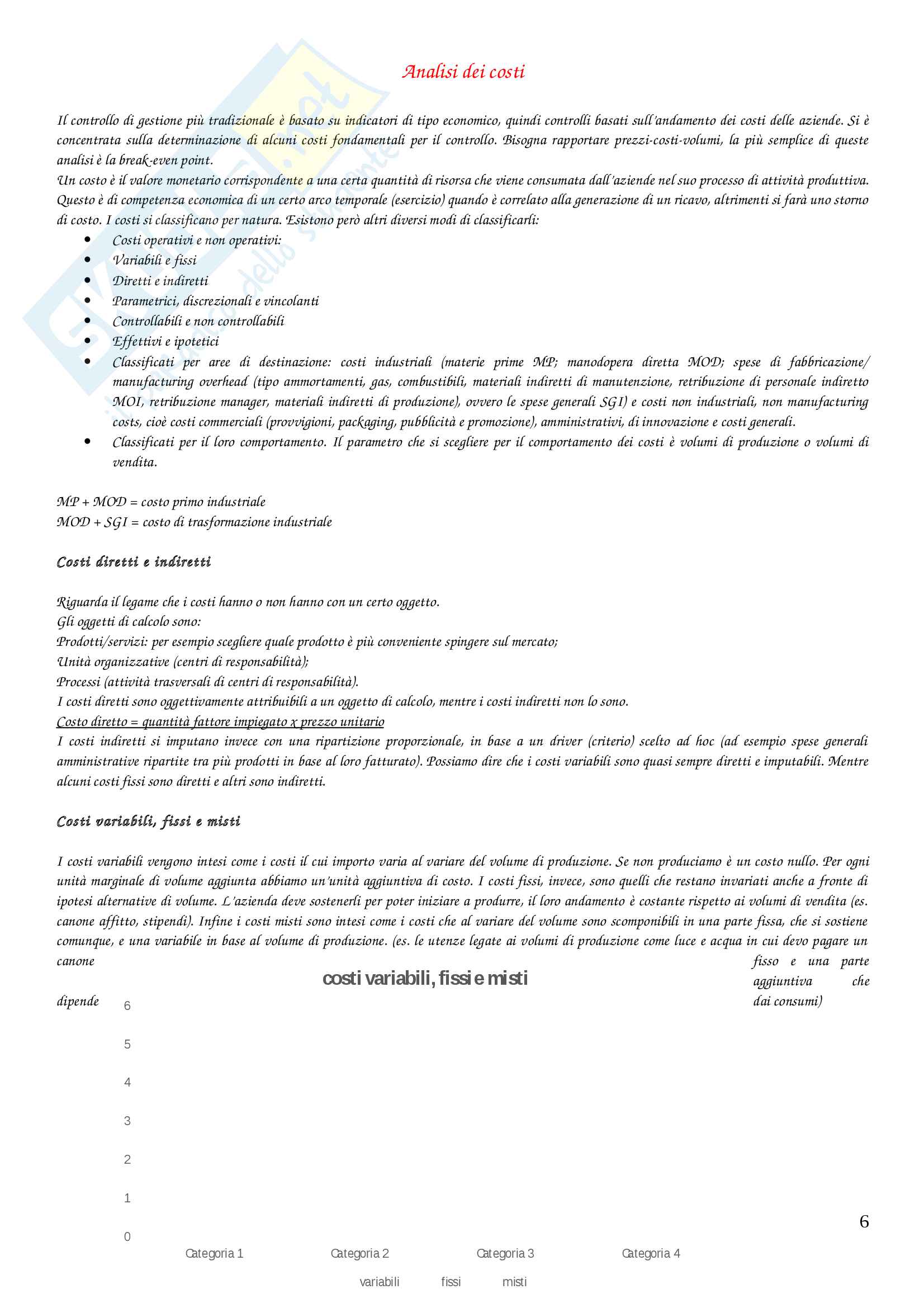 Appunti lezioni di Programmazione e Controllo, UNITO Pag. 6