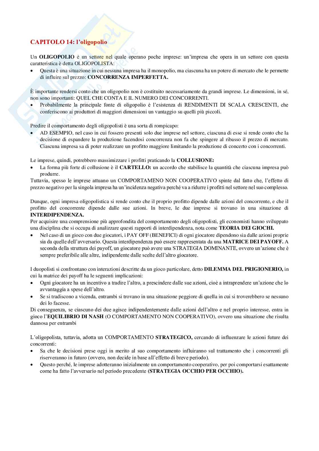Riassunto esame microeconomia, prof. Eboli, libro consigliato Microeconomia, Krugman e Wells Pag. 26