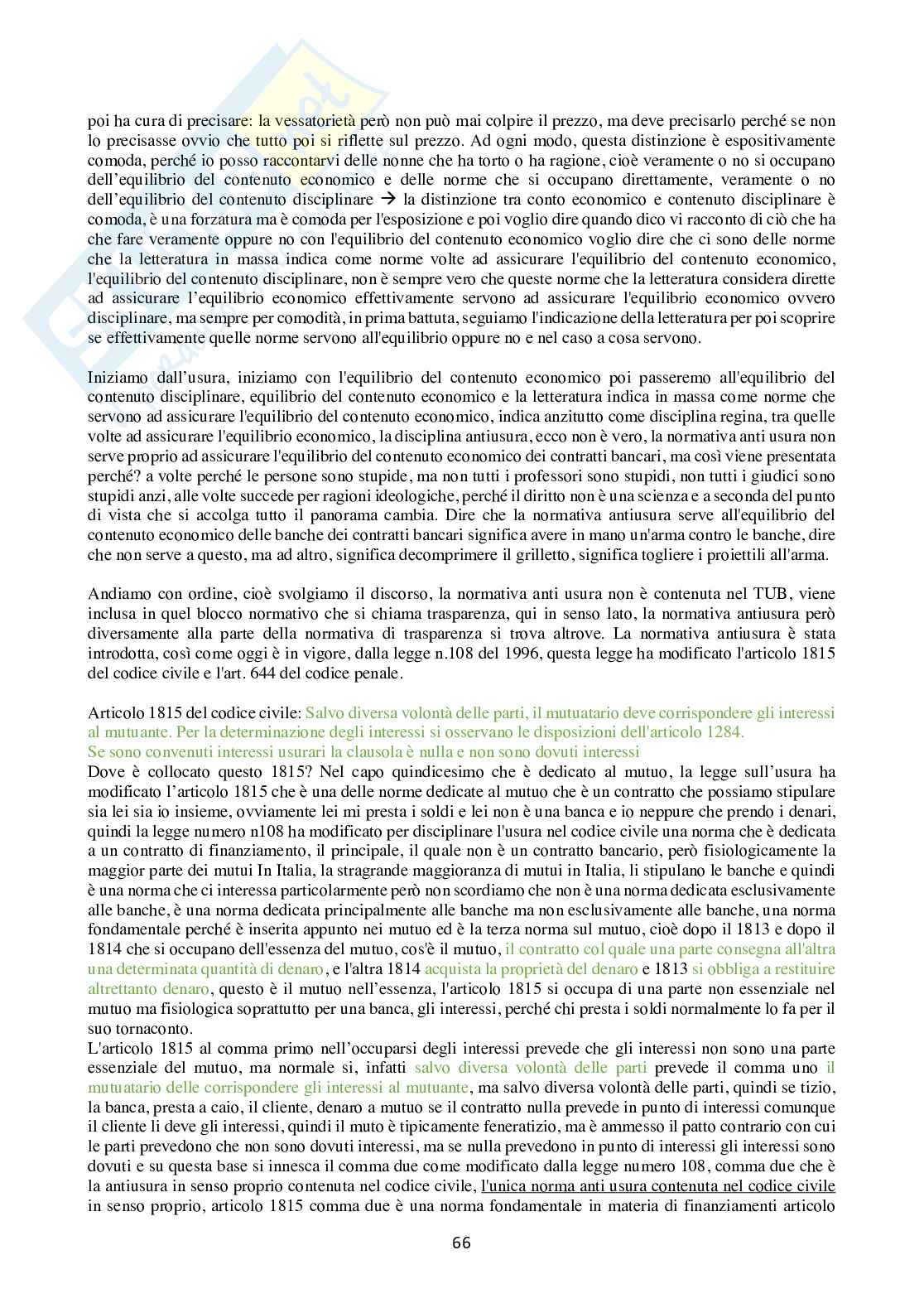 Diritto bancario - Appunti lezioni completi Pag. 66