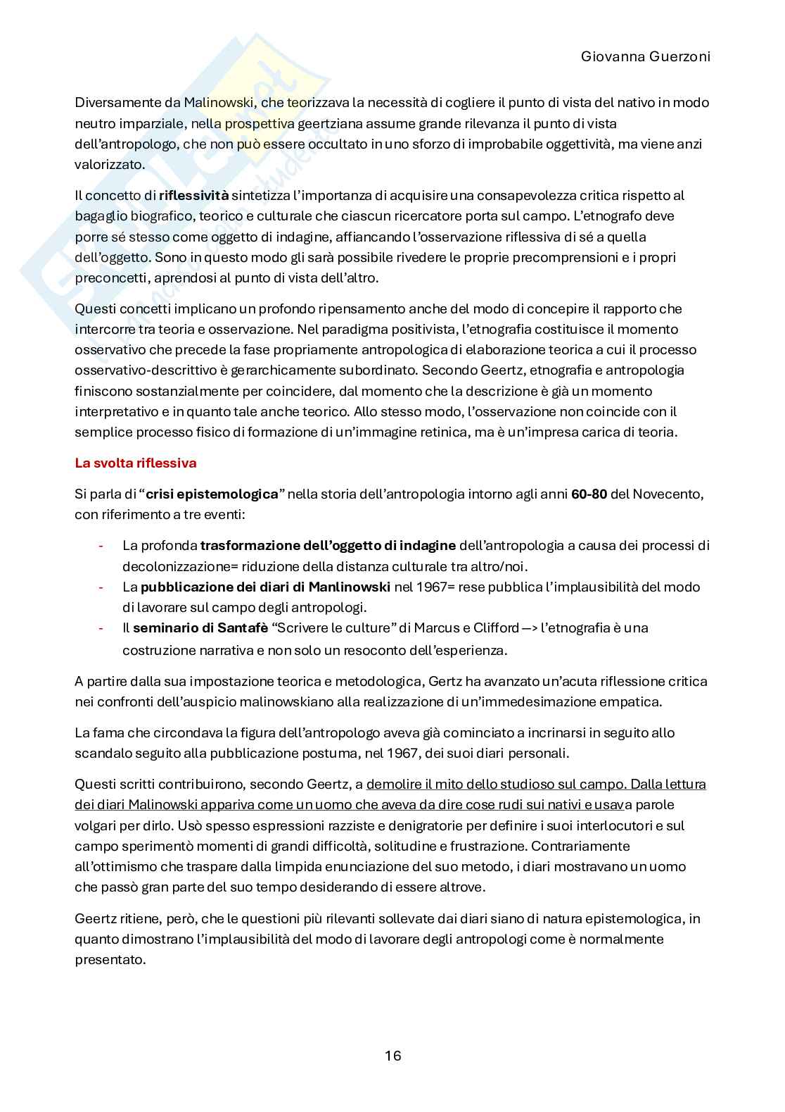 Riassunto esame Antropologia culturale, Prof. Guerzoni Giovanna, libro consigliato Antropologia per insegnare , Tassan  Pag. 16