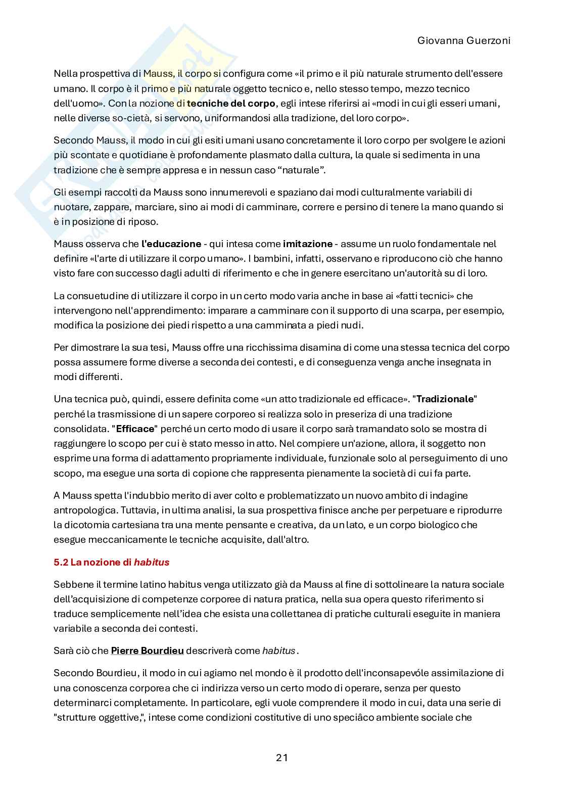 Riassunto esame Antropologia culturale, Prof. Guerzoni Giovanna, libro consigliato Antropologia per insegnare , Tassan  Pag. 21