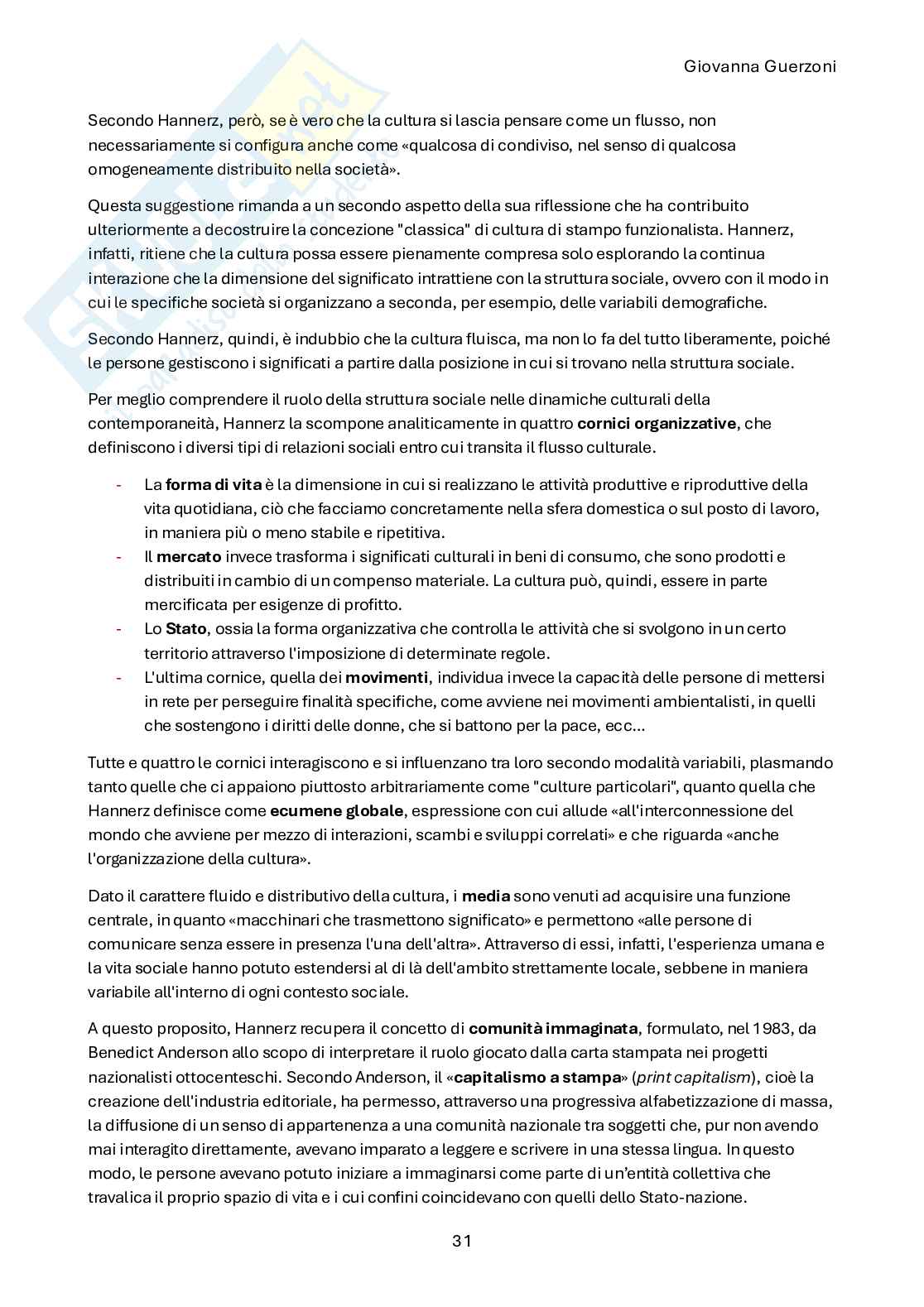 Riassunto esame Antropologia culturale, Prof. Guerzoni Giovanna, libro consigliato Antropologia per insegnare , Tassan  Pag. 31