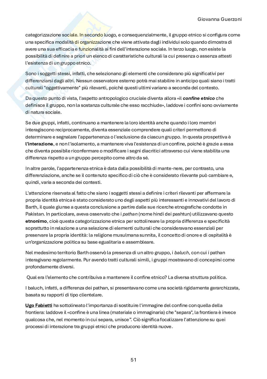 Riassunto esame Antropologia culturale, Prof. Guerzoni Giovanna, libro consigliato Antropologia per insegnare , Tassan  Pag. 51