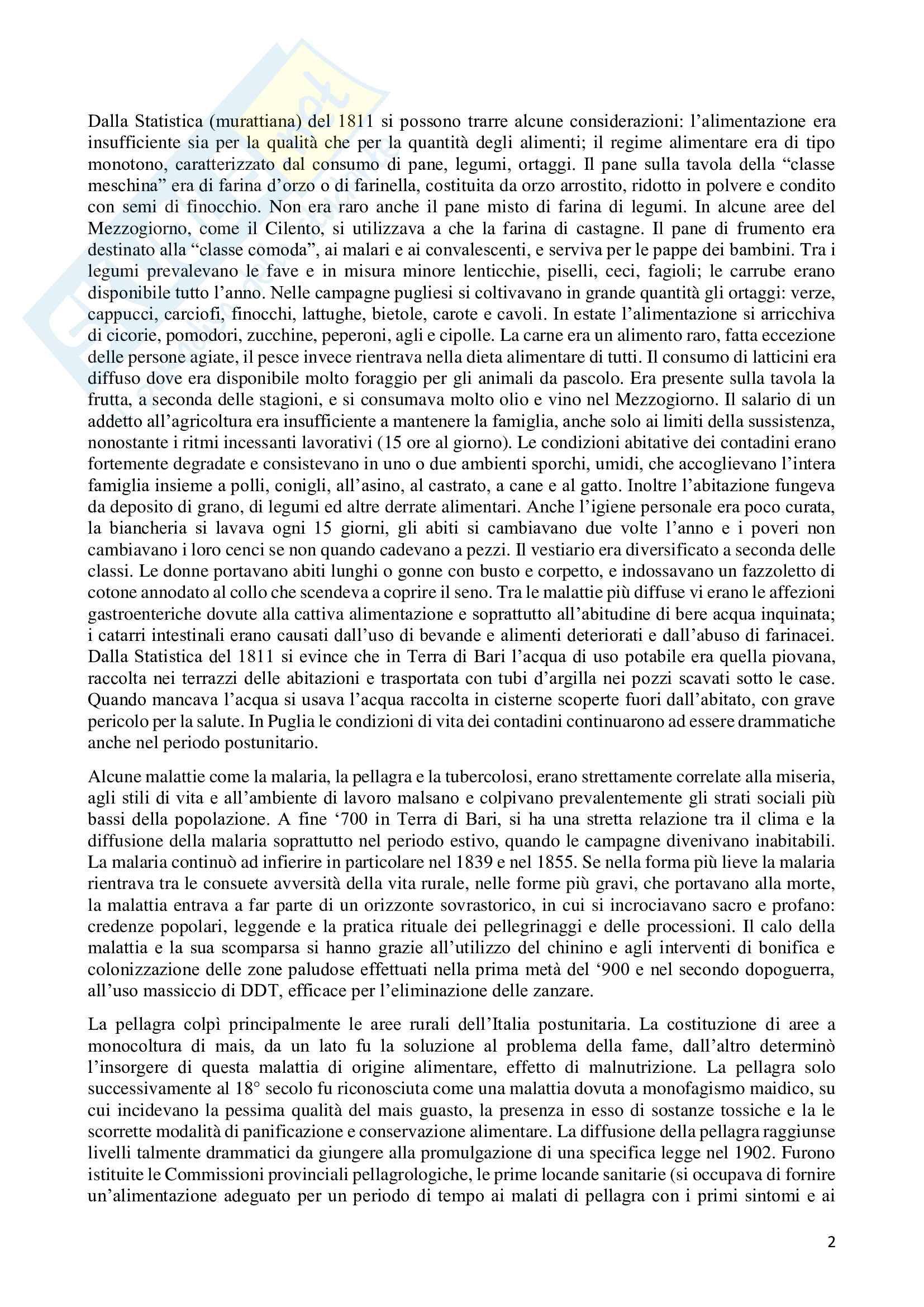 Riassunto esame Demografia storica e sociale, prof. Ciuffreda, libro consigliato Storia sociale dell'Italia moderna, Da Molin Pag. 2