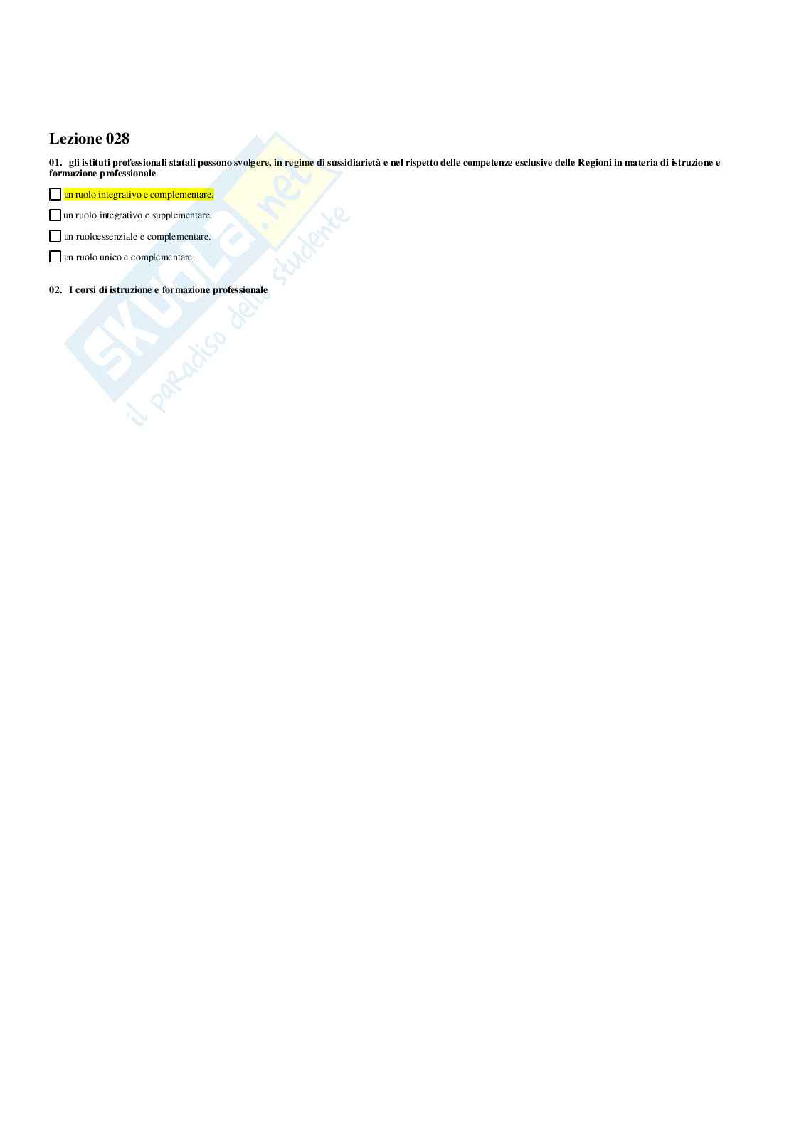 Paniere Principi, legislazione emanagement scolastico (c.) (2026) - Risposte multiple corrette Pag. 36