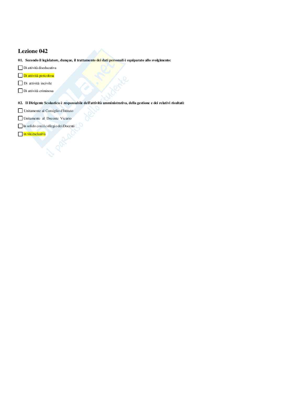 Paniere Principi, legislazione emanagement scolastico (c.) (2026) - Risposte multiple corrette Pag. 51