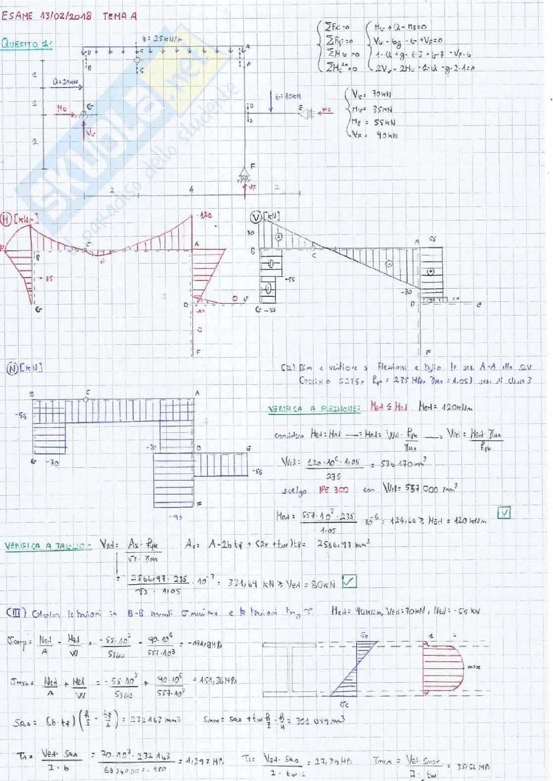 Esami svolti di Tecnica delle costruzioni Pag. 1