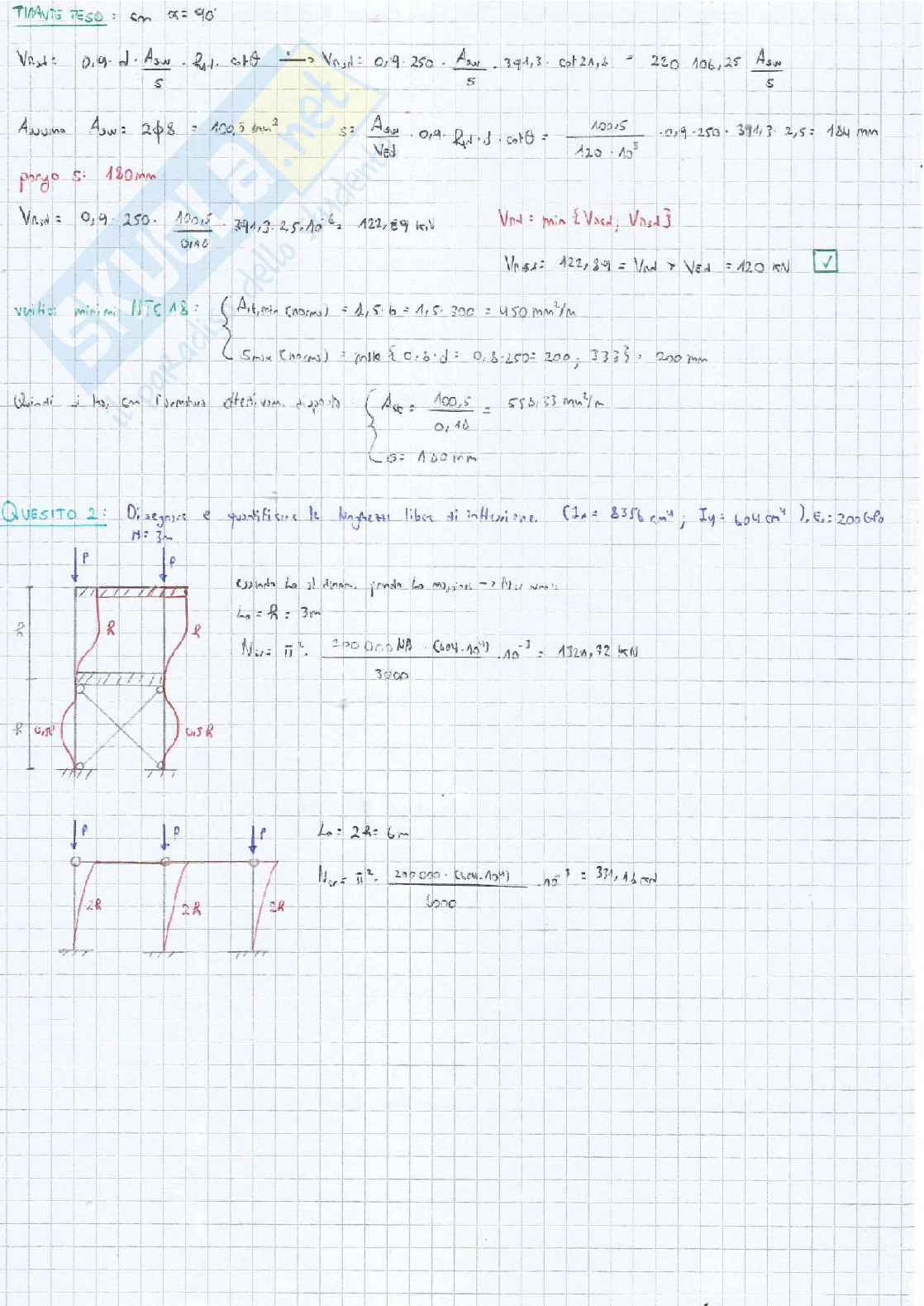 Esami svolti di Tecnica delle costruzioni Pag. 16