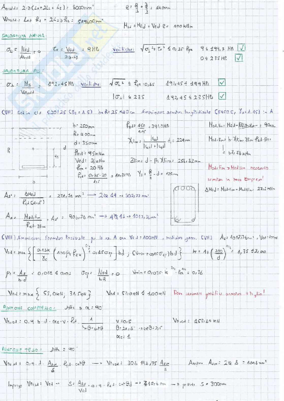 Esami svolti di Tecnica delle costruzioni Pag. 26