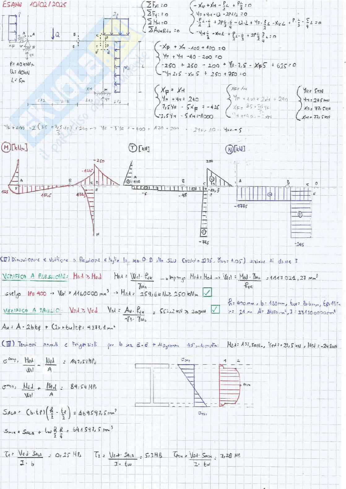 Esami svolti di Tecnica delle costruzioni Pag. 36