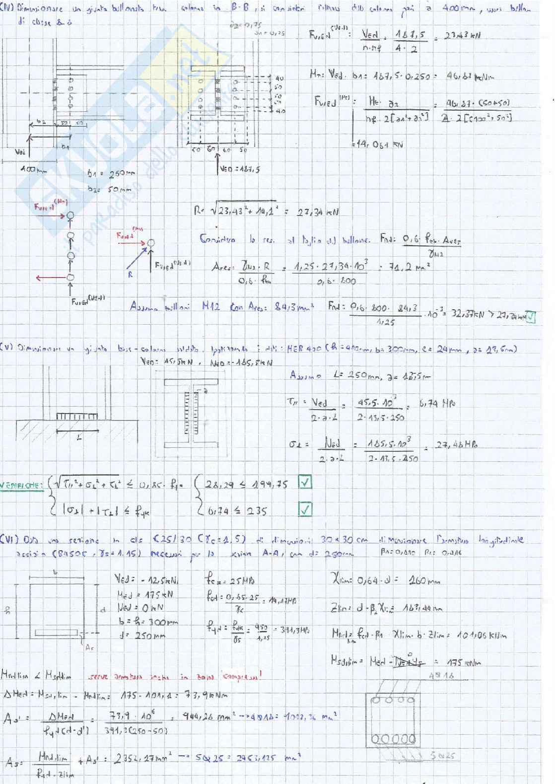 Esami svolti di Tecnica delle costruzioni Pag. 6